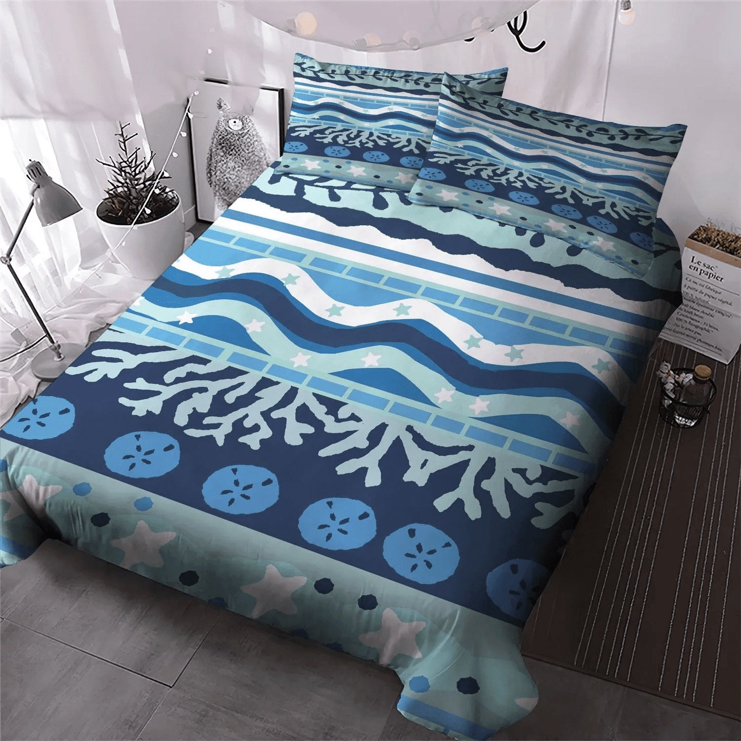 Bettys Bay Soft Duvet Cover Set, Bay Pinto Roping Horse Equine Rampaige King Size Bedding Set, Blue Bay Coastal Bedding Set, Gifts for Bay