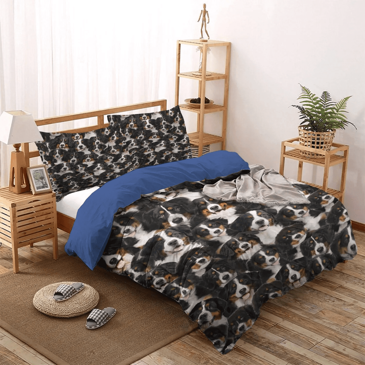 Bernese Mountain Dog Soft Duvet Cover Set, Bernese Mountains Bedding Set, Gifts for Bernese Mountain