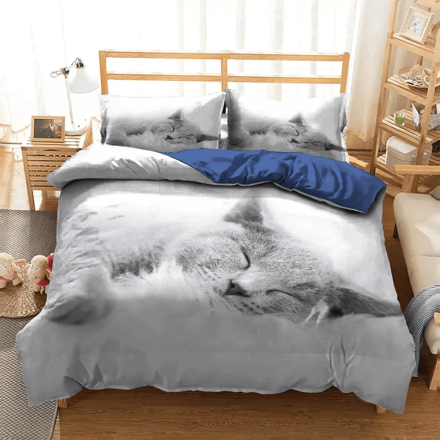 Cat Bedding set, Cat Paw King Size Bedding Set, Cat Tracks Soft Duvet Cover Set, Cat GV DNT Bedding Set, Gifts for Cat