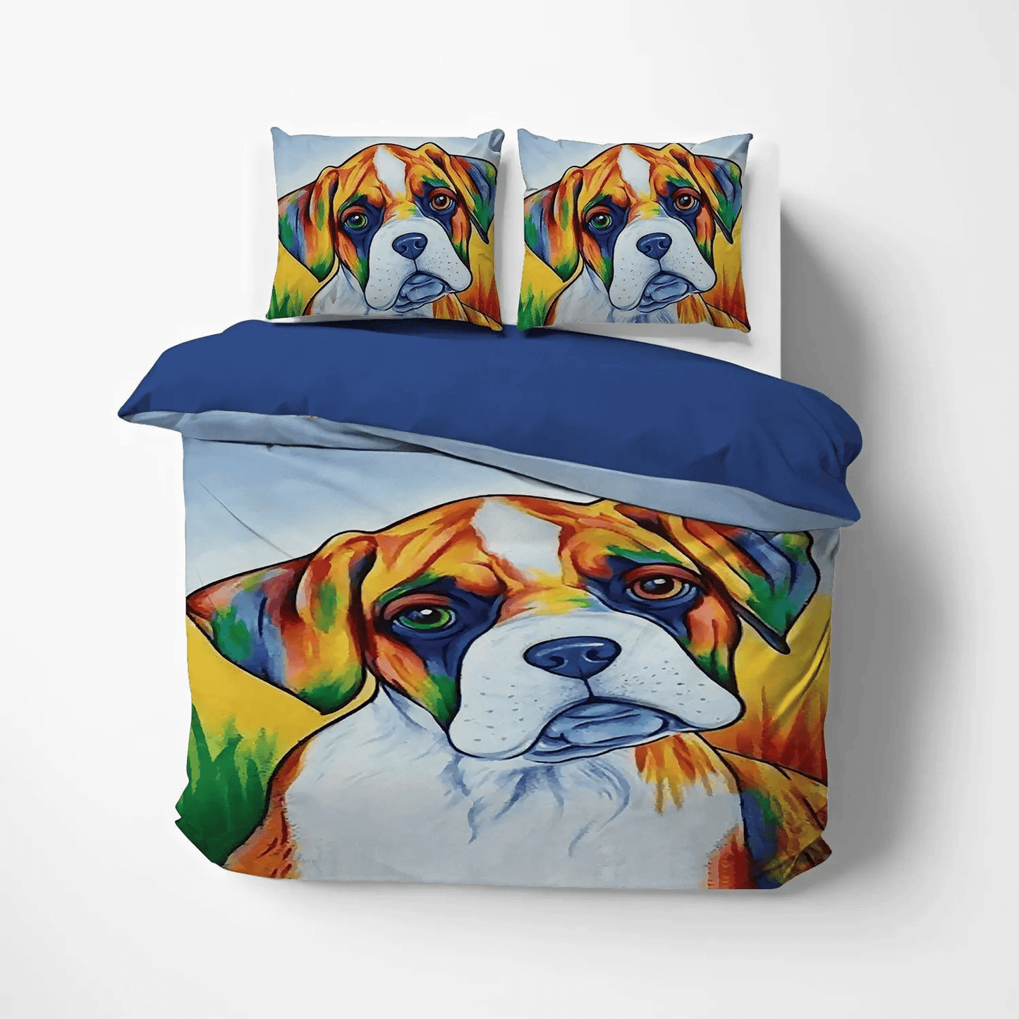 Chibi Dog Chibi Dog Chibi Dog Chibi Dog King Size Bedding Set, Boxer Soft Duvet Cover Set, Boxer Dog LTTL Bedding Set, Gifts for Boxer