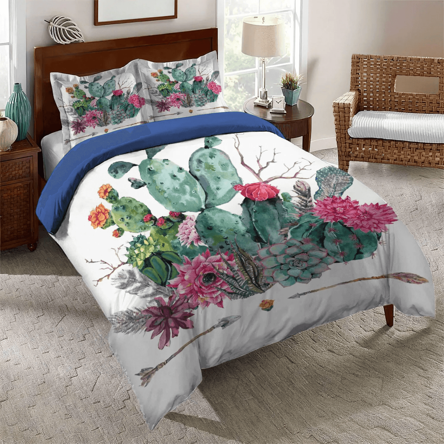 Cactus Soft Duvet Cover Set, Catcus Funny Cat Bedding set, Cactus Pun King Size Bedding Set, Cactus QN HTMN Bedding Set, Gifts for Cactus