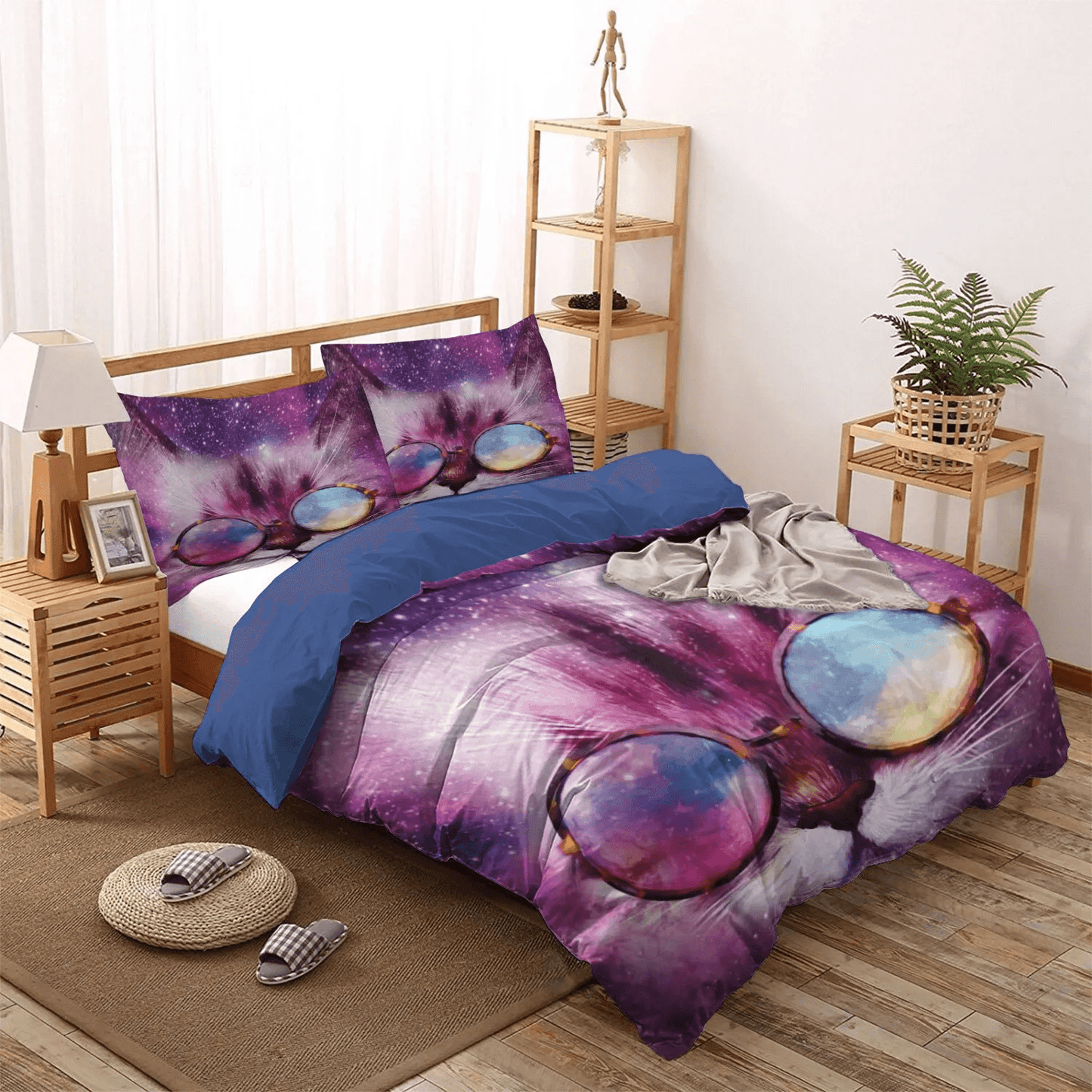 Cat Bedding set, Cat Tracks Queen Size Bedding Set, Cat Paw Soft Duvet Cover Set, Cat Bedding Set, Gifts for Cat