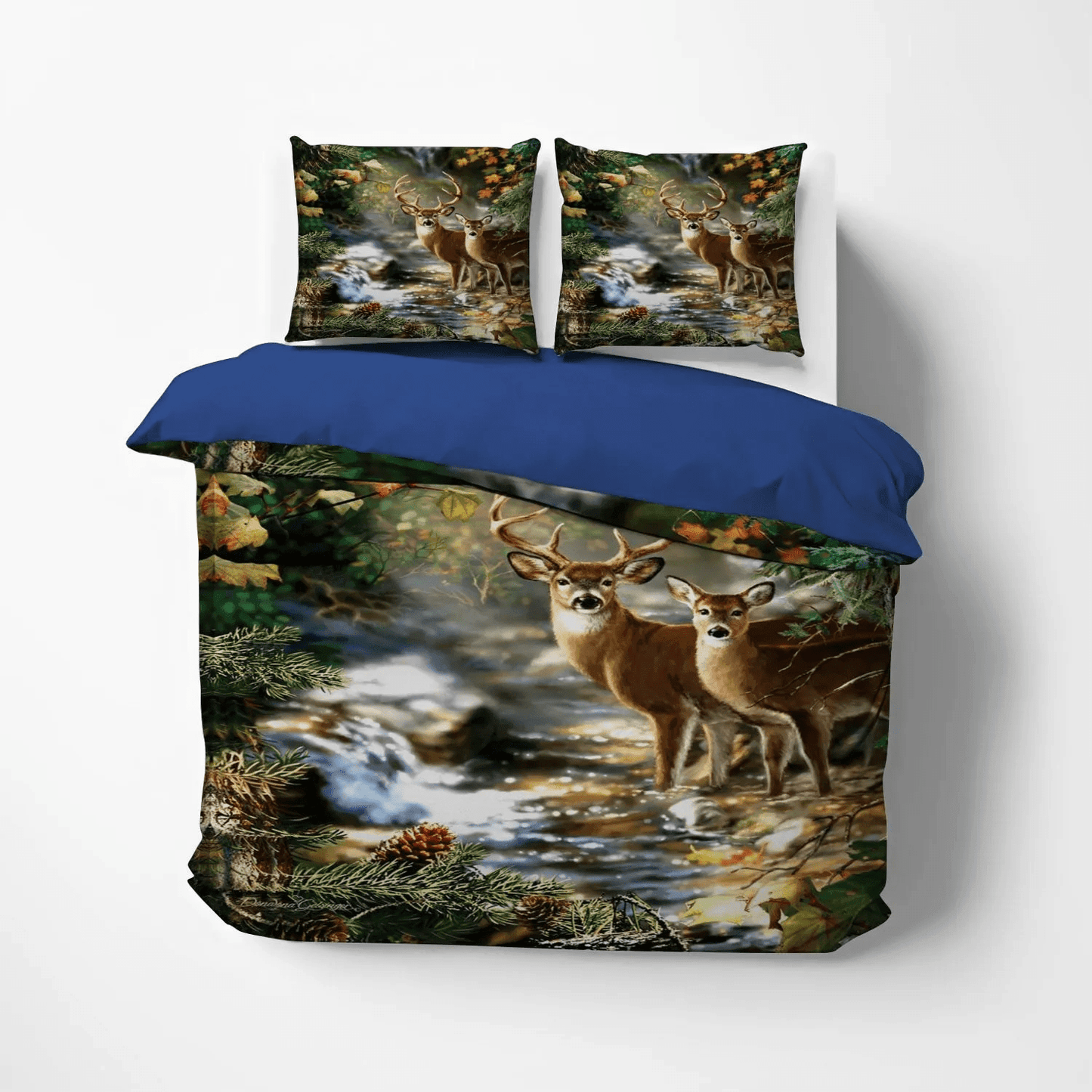 Personalized 3-piece Duvet Cover Bedding Set Deer Lover Bedding set, Octopus Couple Queen Size Bedding Set, Christmas Deer King Size Bedding Set, Hunting Deer Couple Bedding Set, Gifts for Deer