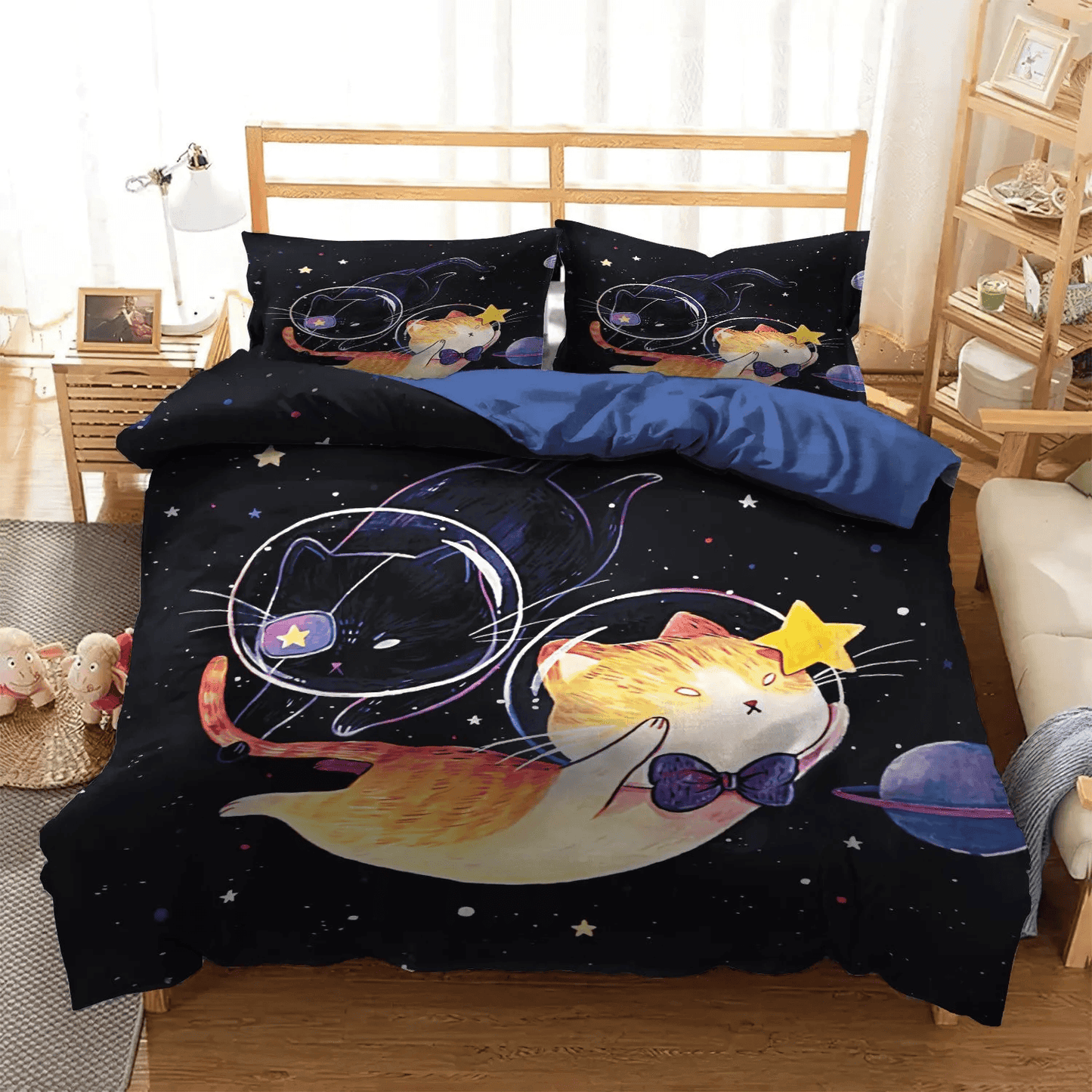 Cat Paw King Size Bedding Set, Cat Tracks Queen Size Bedding Set, Cat Soft Duvet Cover Set, Cat Ver NHM Bedding Set, Gifts for Cat