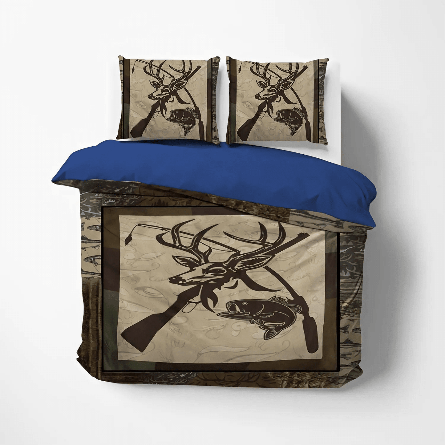 A Righteous Man Goes Hunting Soft Duvet Cover Set, Hunting Queen Size Bedding Set, Hunting Eat Sleep Hunting Bedding Set, Gifts for Hunting
