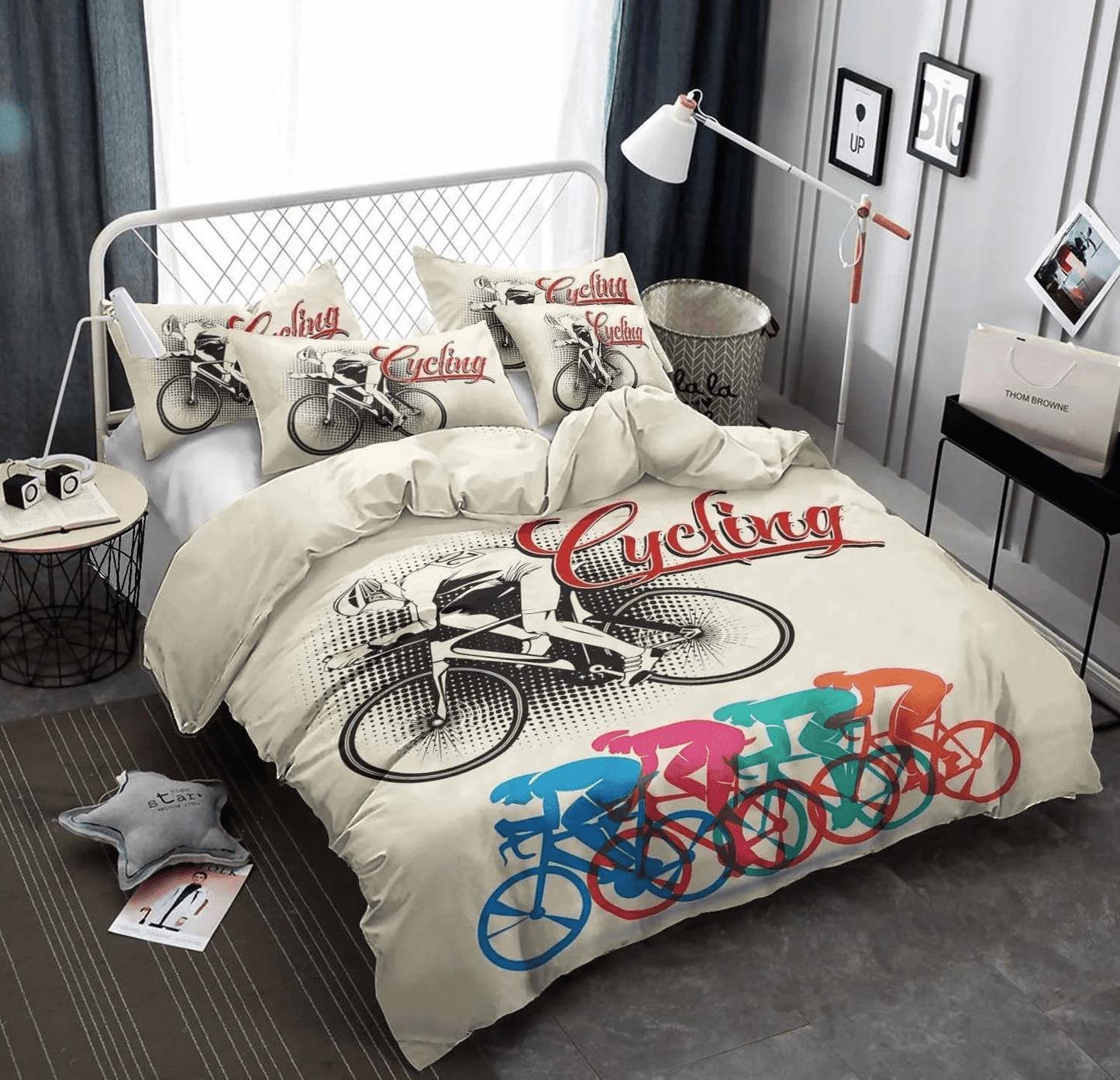 Cycling Bed Sheets Spread Comforter Duvet Cover Bedding Set