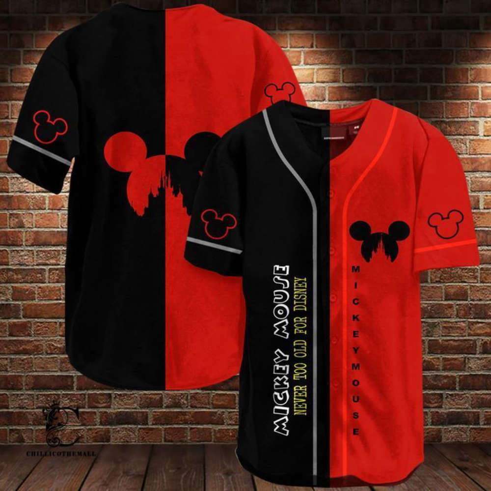 Stay Forever Young with the Never Too Old Mouse Baseball Jersey - Aopprinter