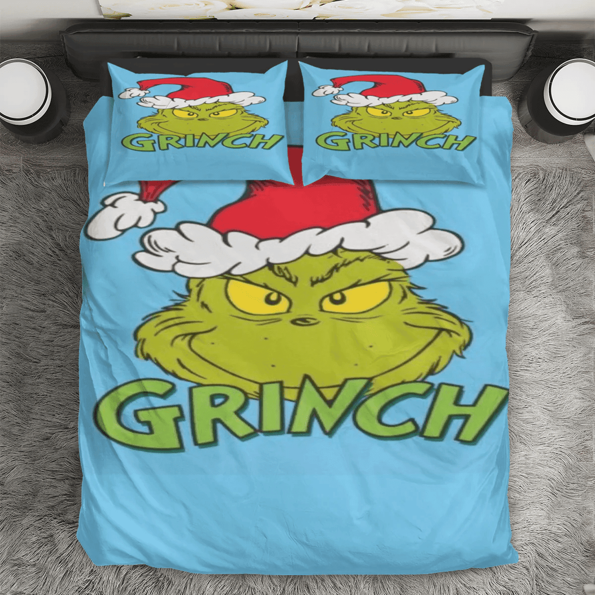 The Grinch Christmas 2 3PCS Bedding Set Duvet Cover And Pillow Cases Gift For Fan