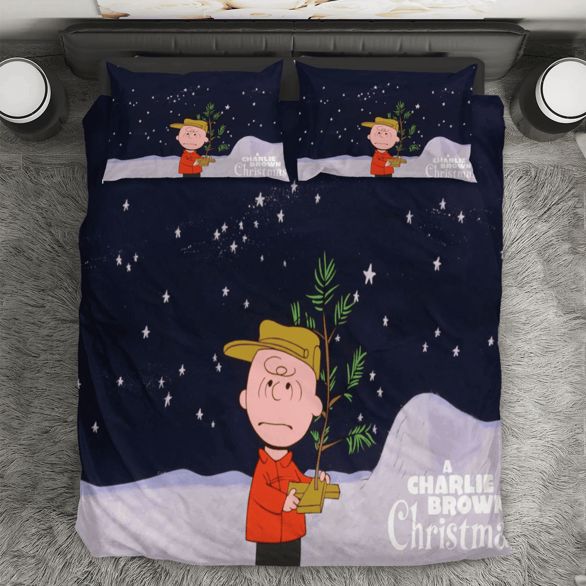 Peanut Christmas Charlie 2 3PCS Bedding Set Duvet Cover And Pillow Cases Gift For Fan