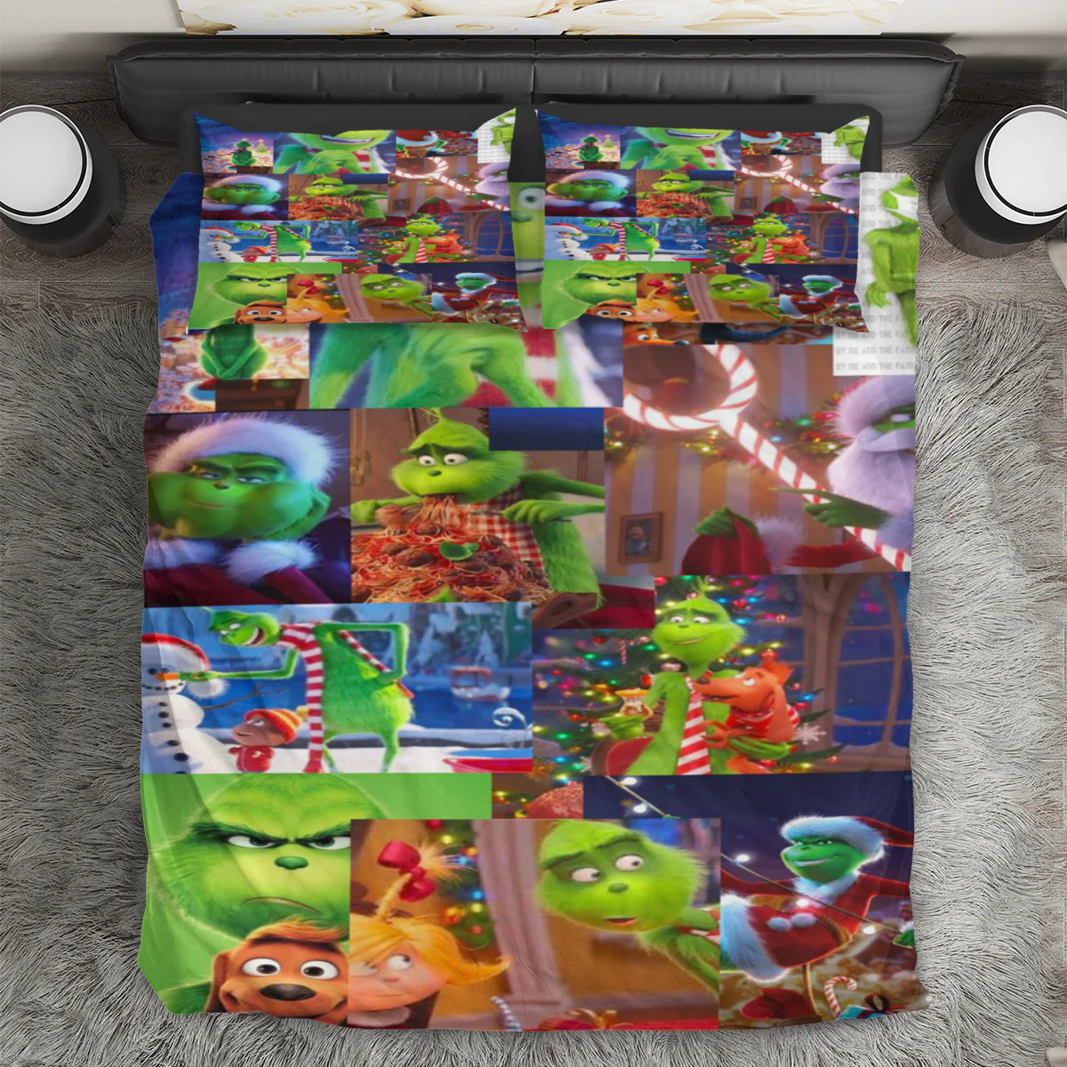 The Grinch Christmas 10 3PCS Bedding Set Duvet Cover And Pillow Cases Gift For Fan