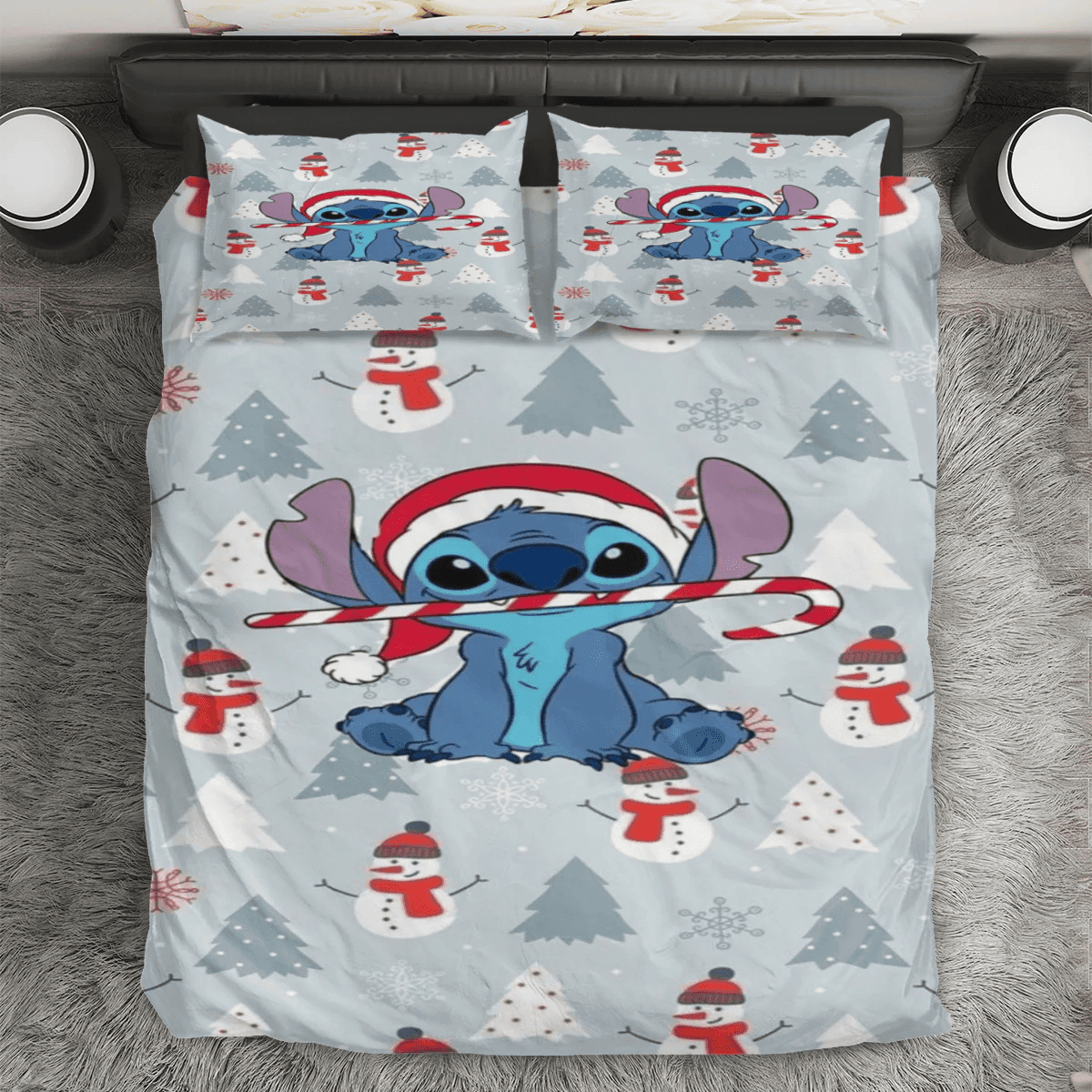 Disney Lilo And Stich Christmas Stich 1 3PCS Bedding Set Duvet Cover And Pillow Cases Gift For Fan