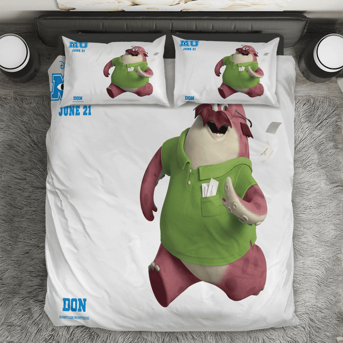 Characters Don Monsters Inc Monsters University Movie Disney Pixar 3PCS 3PCS Bedding Set Duvet Cover And Pillow Cases Gift For Fan