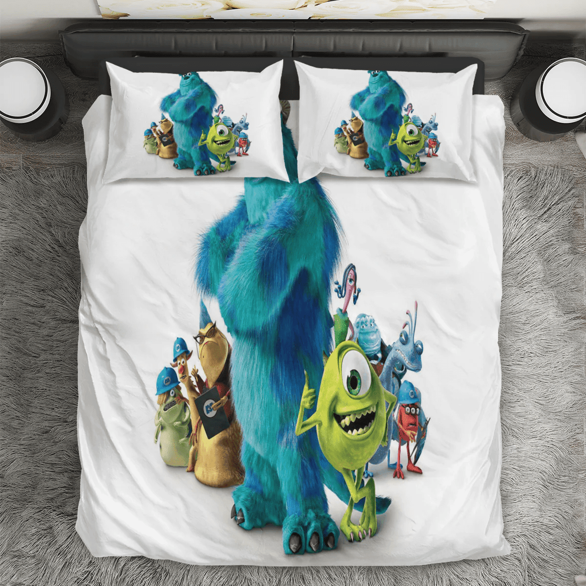 Characters v33 Monsters Inc Monsters University Movie Disney Pixar 3PCS 3PCS Bedding Set Duvet Cover And Pillow Cases Gift For Fan