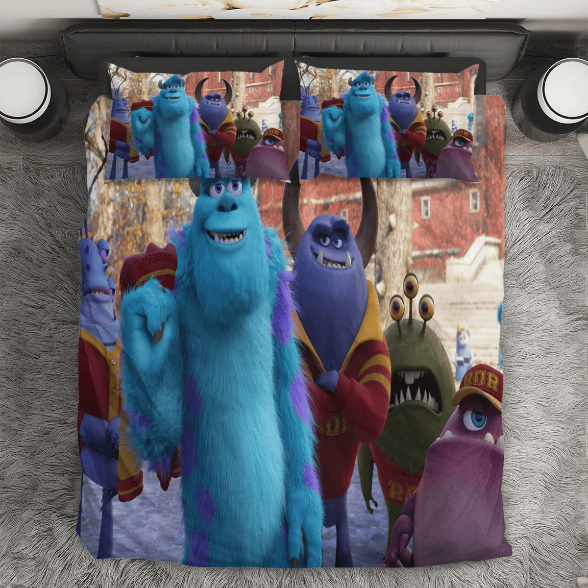 Characters v17 Monsters Inc Monsters University Movie Disney Pixar 3PCS 3PCS Bedding Set Duvet Cover And Pillow Cases Gift For Fan