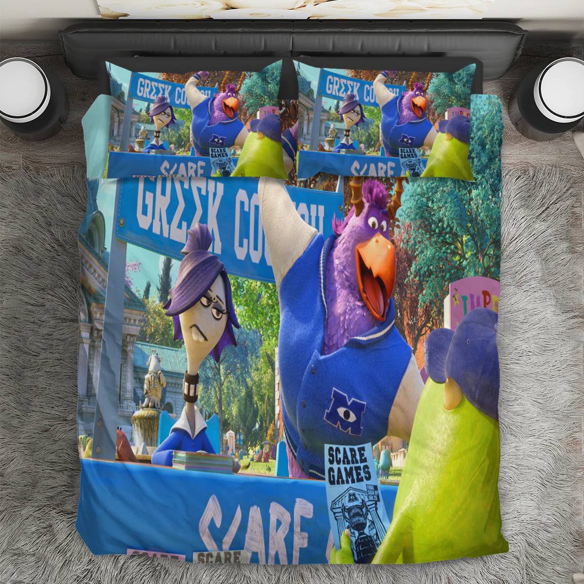 Characters v23 Monsters Inc Monsters University Movie Disney Pixar 3PCS 3PCS Bedding Set Duvet Cover And Pillow Cases Gift For Fan