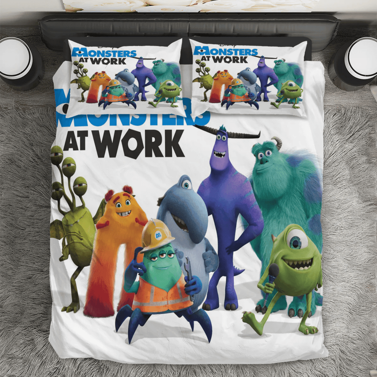 Characters Monster At Work Monsters Inc Monsters University Movie Disney Pixar 3PCS 3PCS Bedding Set Duvet Cover And Pillow Cases Gift For Fan