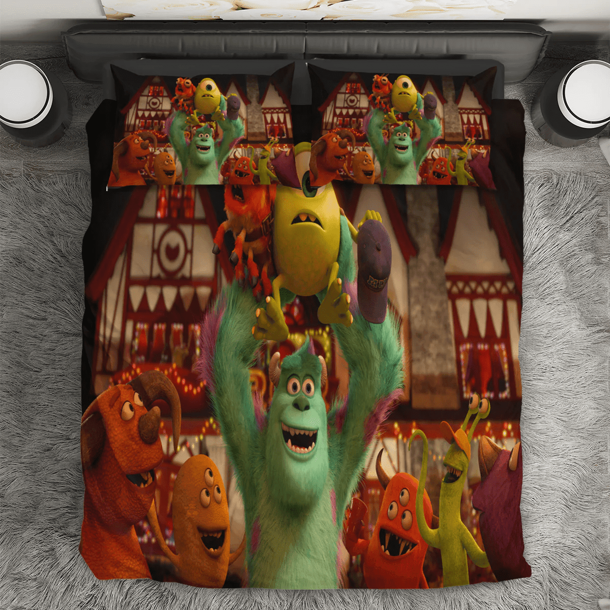 Characters v13 Monsters Inc Monsters University Movie Disney Pixar 3PCS 3PCS Bedding Set Duvet Cover And Pillow Cases Gift For Fan