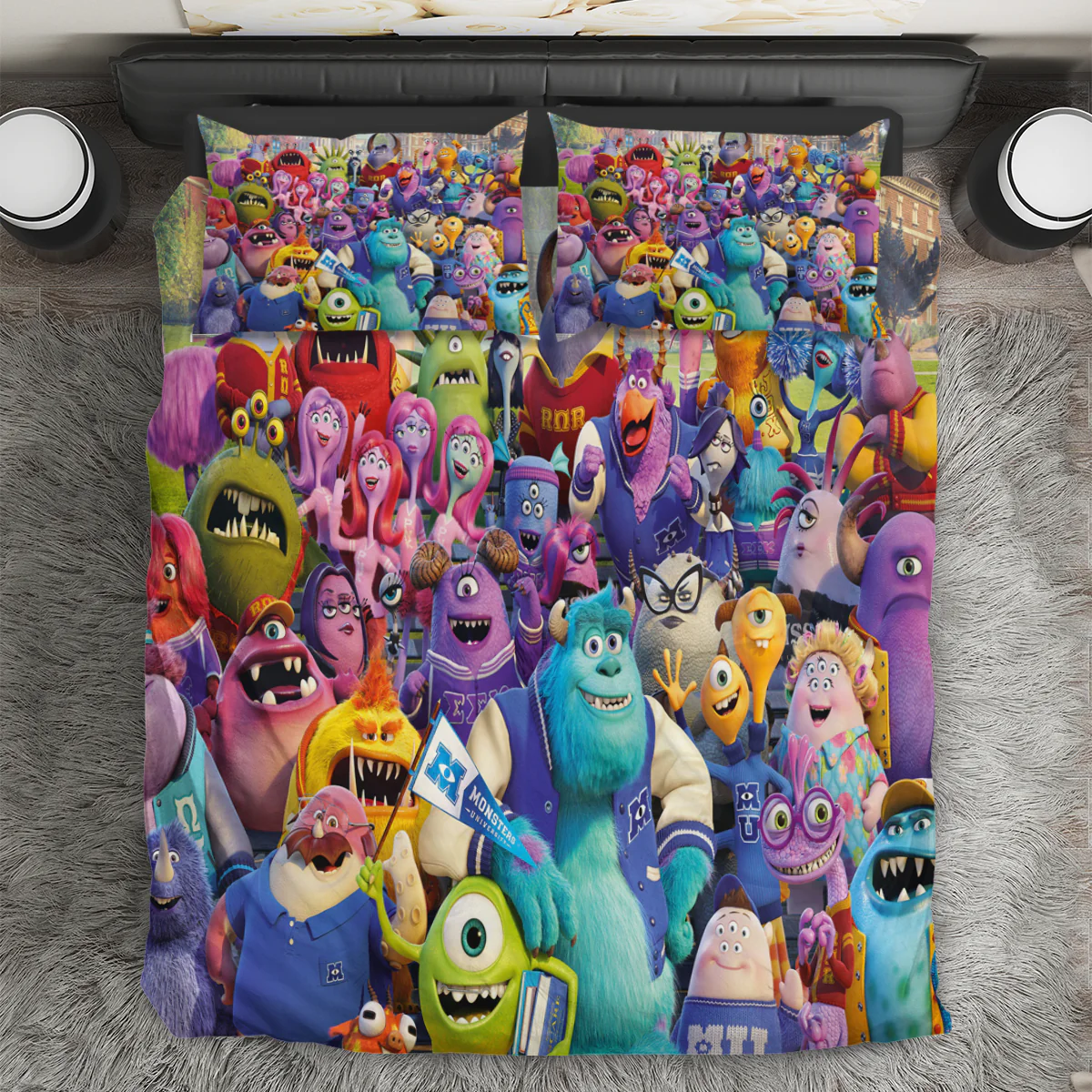 Characters v1 Monsters Inc Monsters University Movie Disney Pixar 3PCS 3PCS Bedding Set Duvet Cover And Pillow Cases Gift For Fan