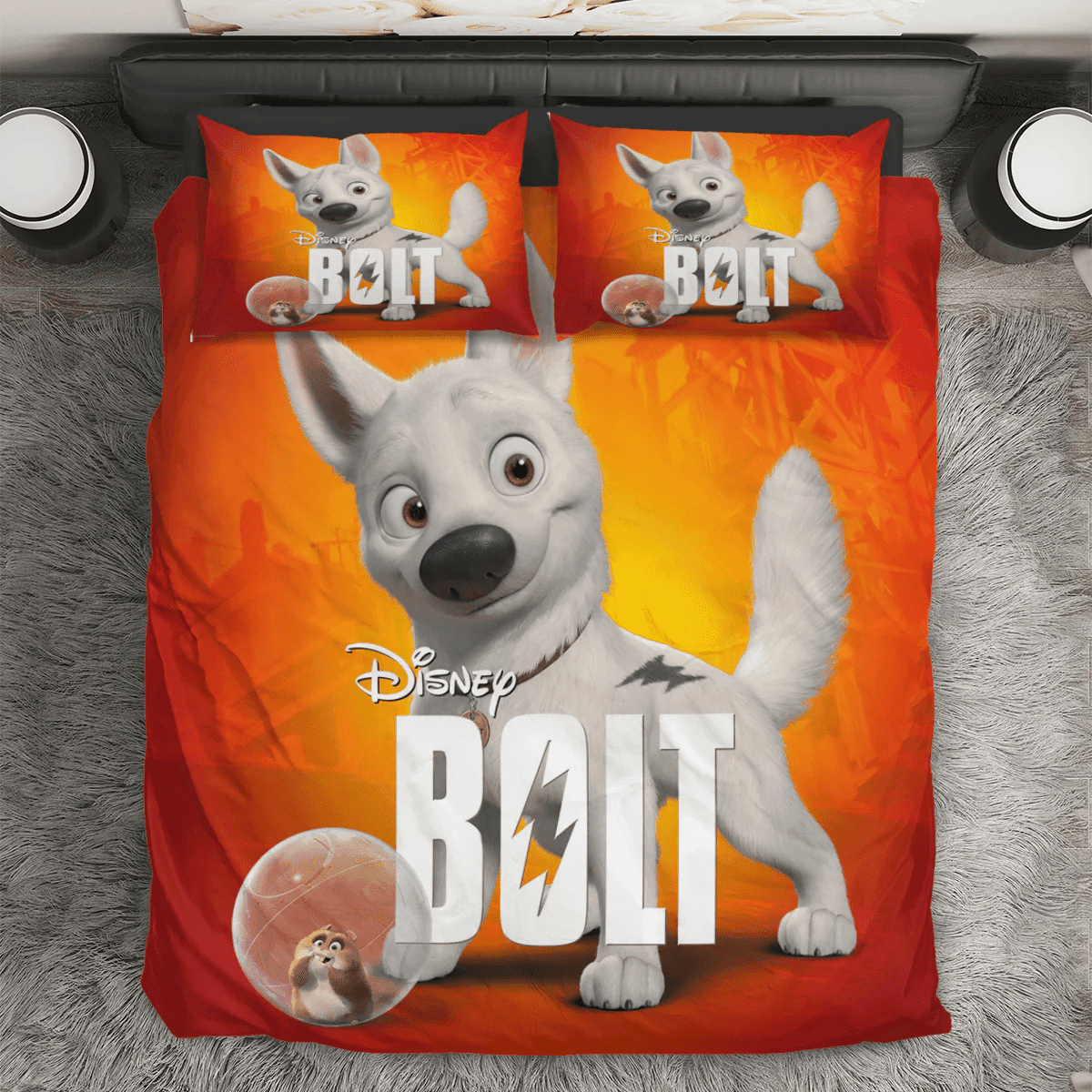 Bolt Poster 4 3PCS 3PCS Bedding Set Duvet Cover And Pillow Cases Gift For Fan