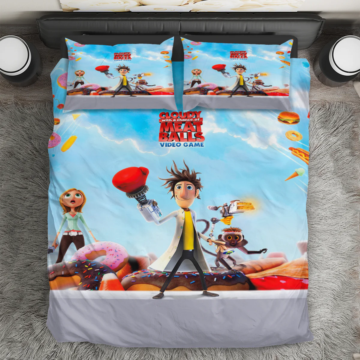 Cloudy with a Chance of Meatballs Poster 2 3PCS 3PCS Bedding Set Duvet Cover And Pillow Cases Gift For Fan