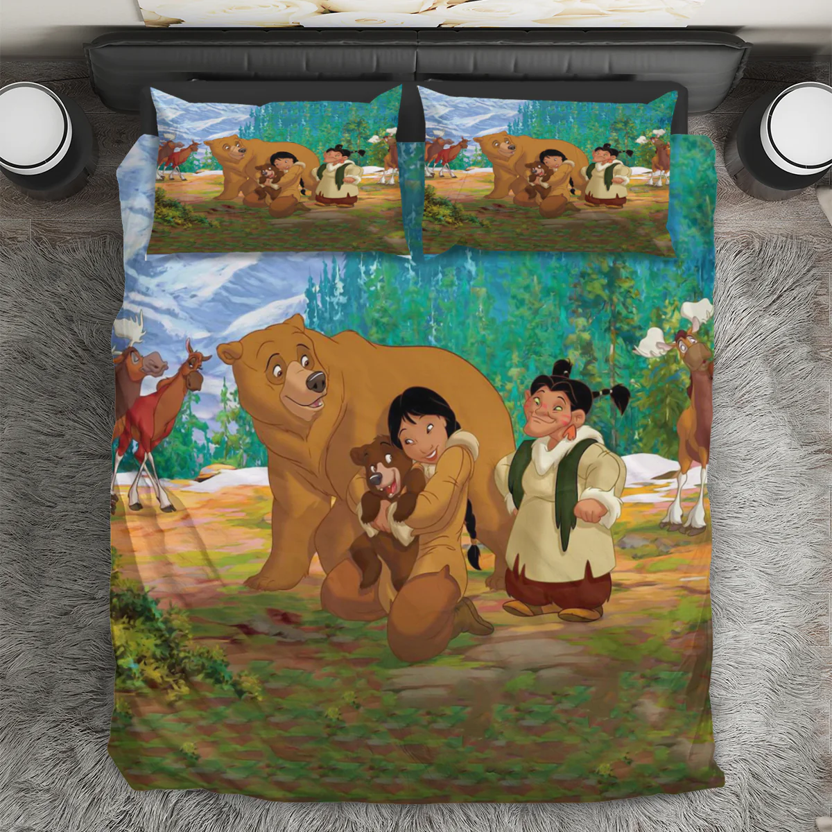 Brother Bear Poster 9 3PCS 3PCS Bedding Set Duvet Cover And Pillow Cases Gift For Fan