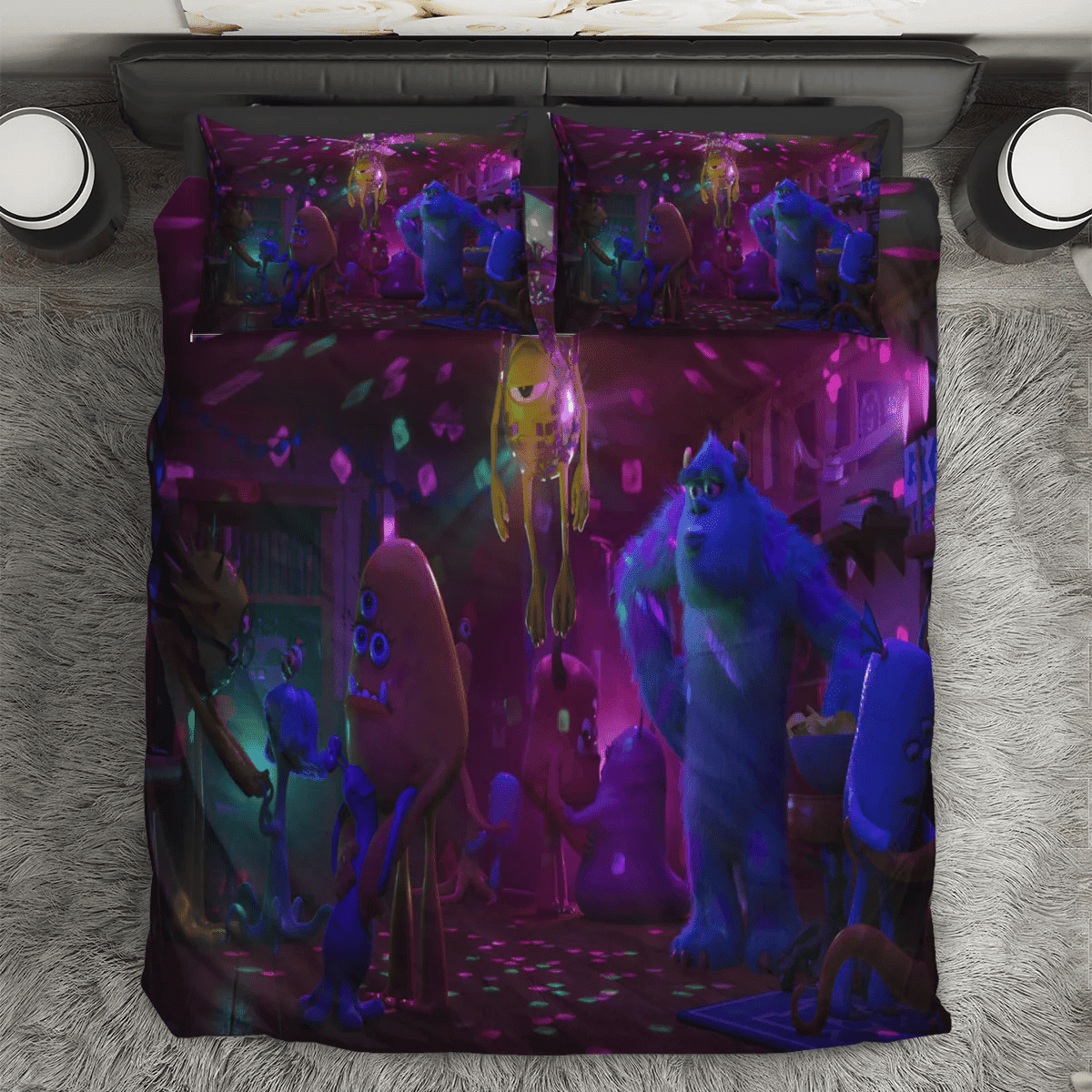 Characters v27 Monsters Inc Monsters University Movie Disney Pixar 3PCS 3PCS Bedding Set Duvet Cover And Pillow Cases Gift For Fan