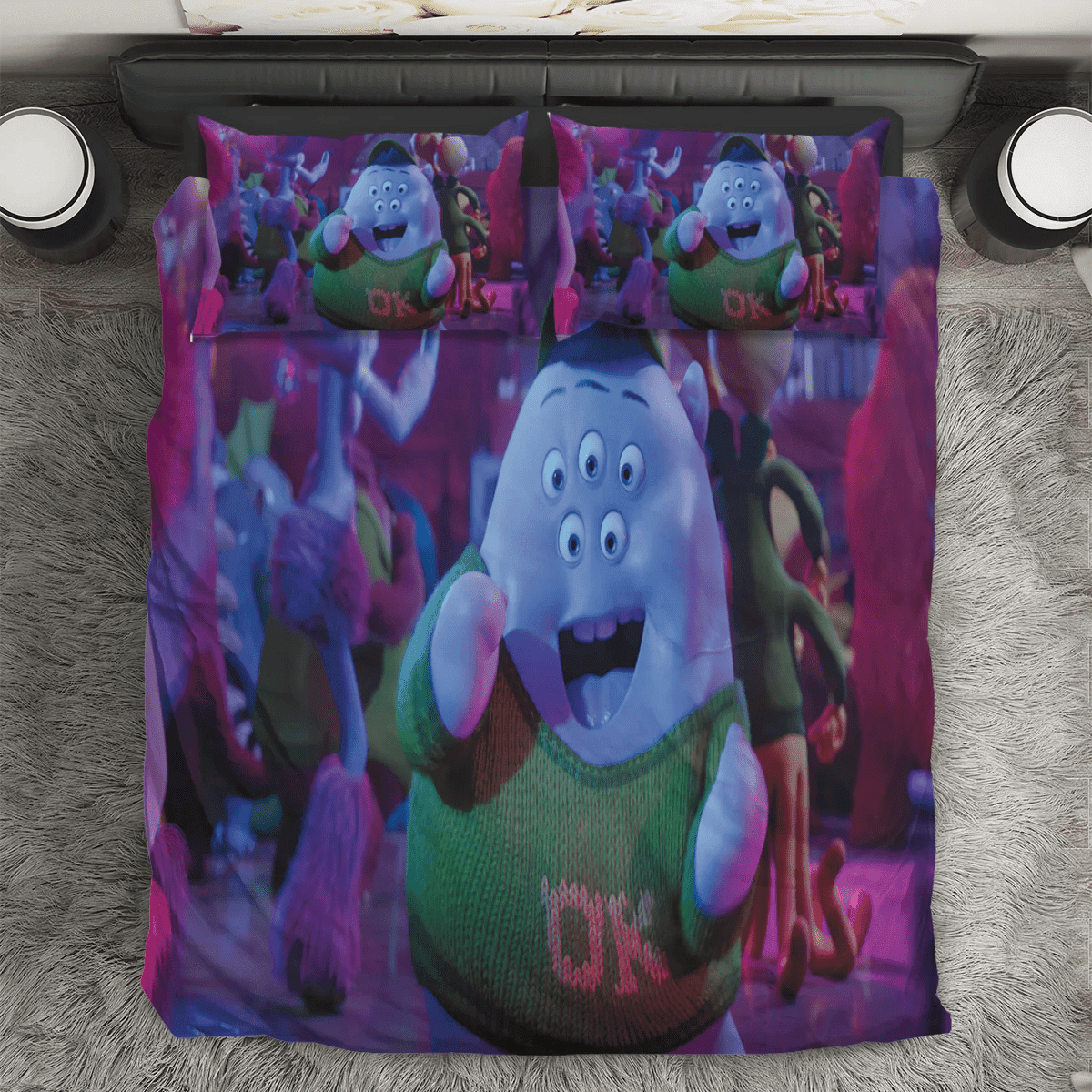Characters v8 Monsters Inc Monsters University Movie Disney Pixar 3PCS 3PCS Bedding Set Duvet Cover And Pillow Cases Gift For Fan