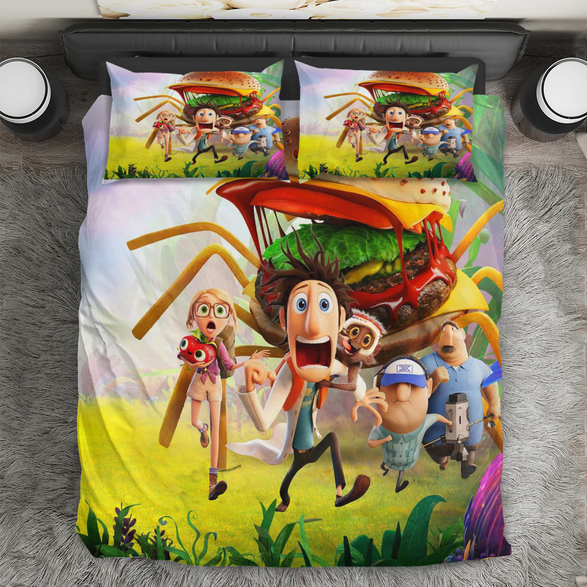 Cloudy with a Chance of Meatballs Poster 4 3PCS 3PCS Bedding Set Duvet Cover And Pillow Cases Gift For Fan
