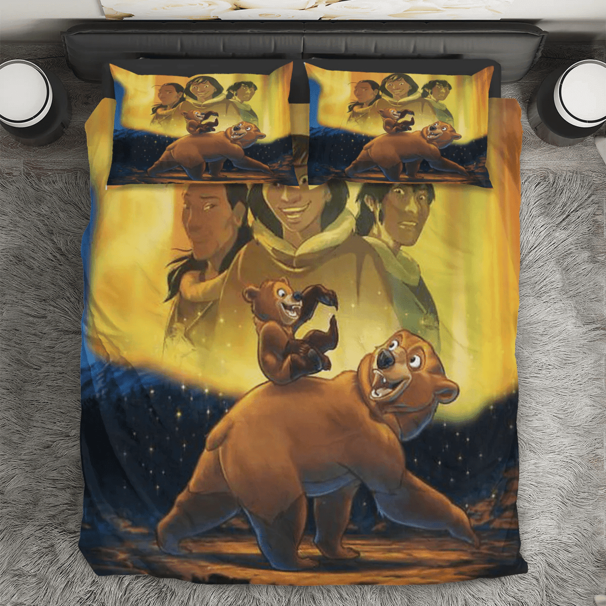 Brother Bear Poster 4 3PCS 3PCS Bedding Set Duvet Cover And Pillow Cases Gift For Fan