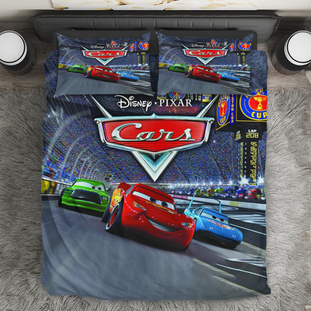 Cars Poster 4 3PCS 3PCS Bedding Set Duvet Cover And Pillow Cases Gift For Fan