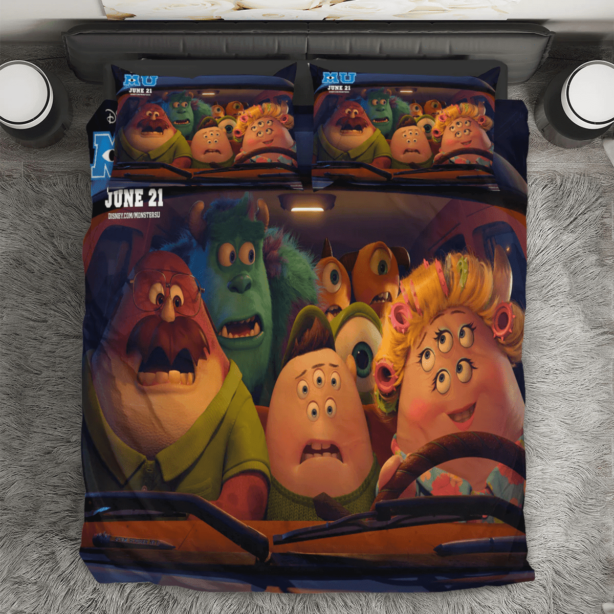 Characters v6 Monsters Inc Monsters University Movie Disney Pixar 3PCS 3PCS Bedding Set Duvet Cover And Pillow Cases Gift For Fan