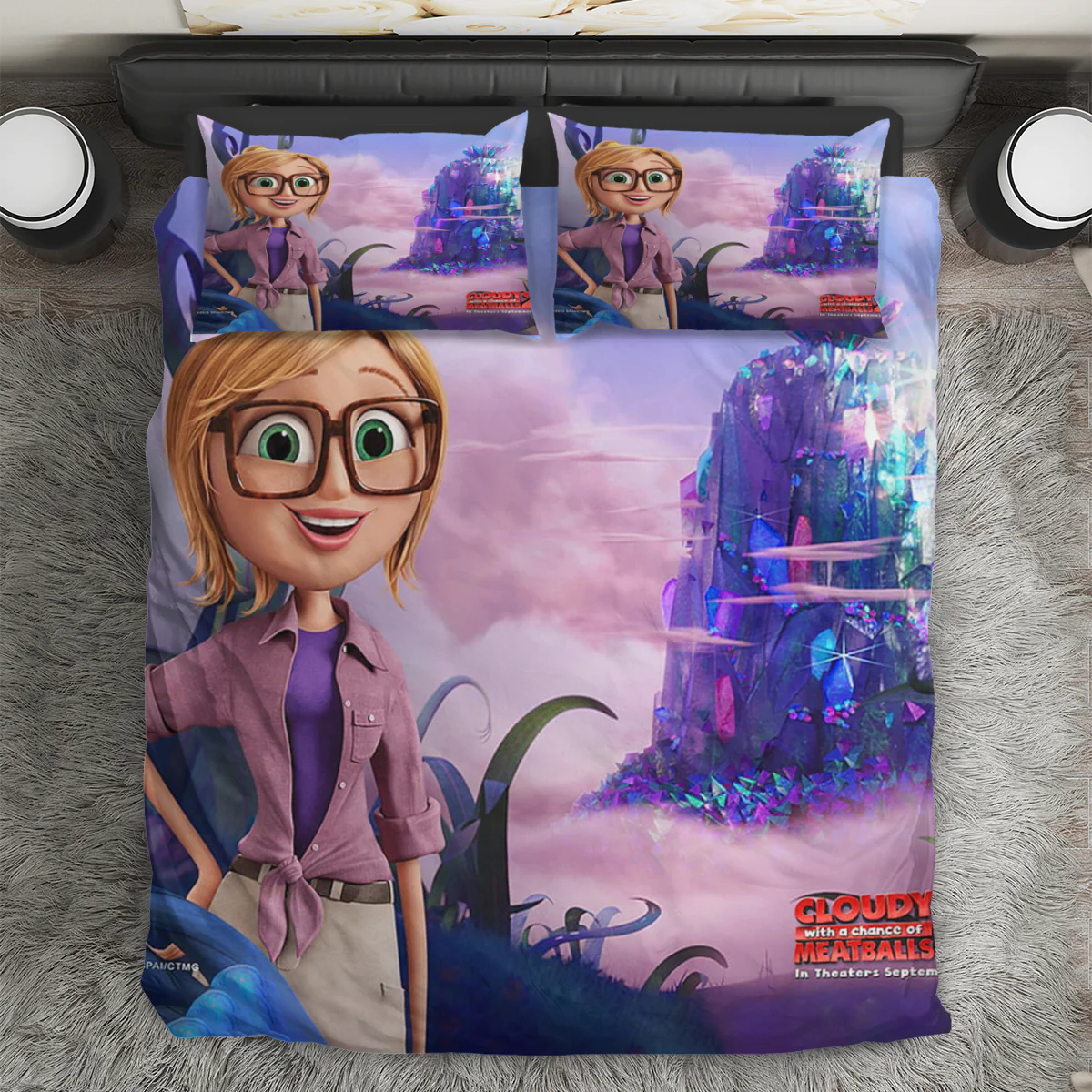 Cloudy with a Chance of Meatballs Poster 9 3PCS 3PCS Bedding Set Duvet Cover And Pillow Cases Gift For Fan
