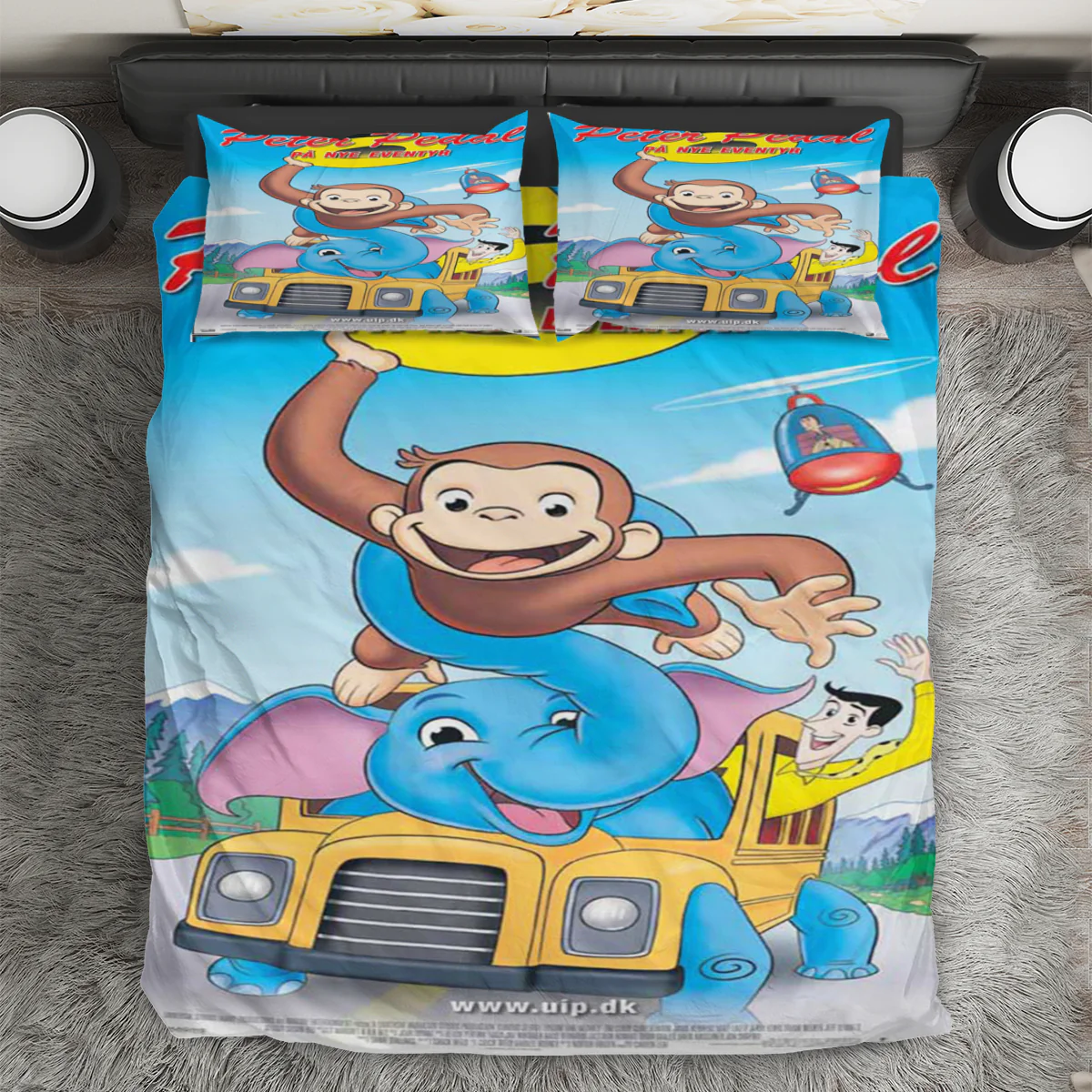 Curious George Poster 5 3PCS 3PCS Bedding Set Duvet Cover And Pillow Cases Gift For Fan