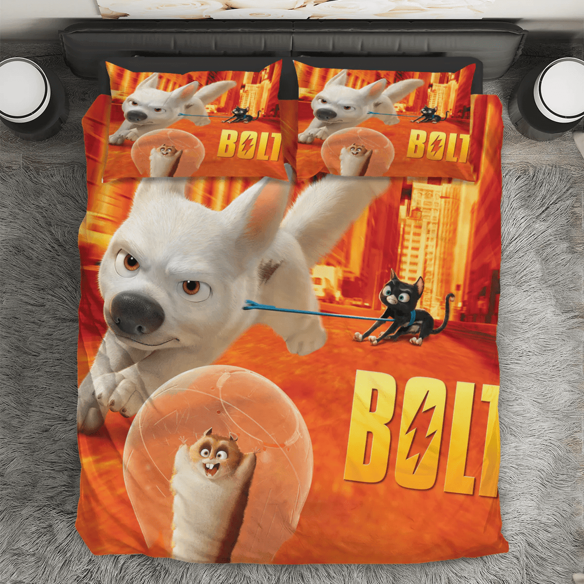 Bolt Poster 3 3PCS 3PCS Bedding Set Duvet Cover And Pillow Cases Gift For Fan