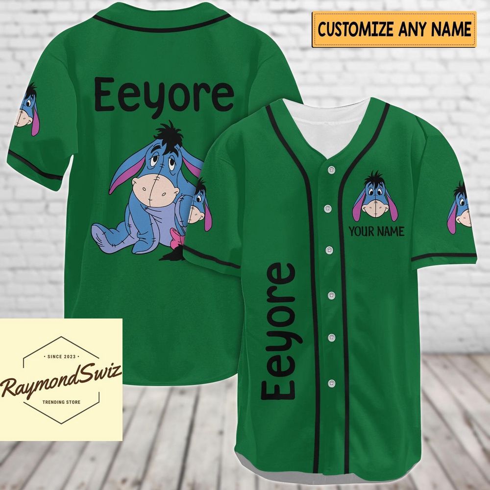 Eeyore Jersey Shirt, Custom Eeyore Baseball Jersey, Winnie The Pooh Jersey - Bafud
