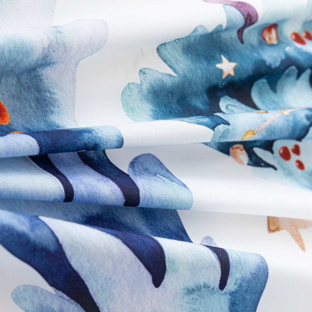 3D Blue Watercolor Pine Trees Christmas Quilt Cover Set Bedding Set Duvet Cover Pillowcases 653