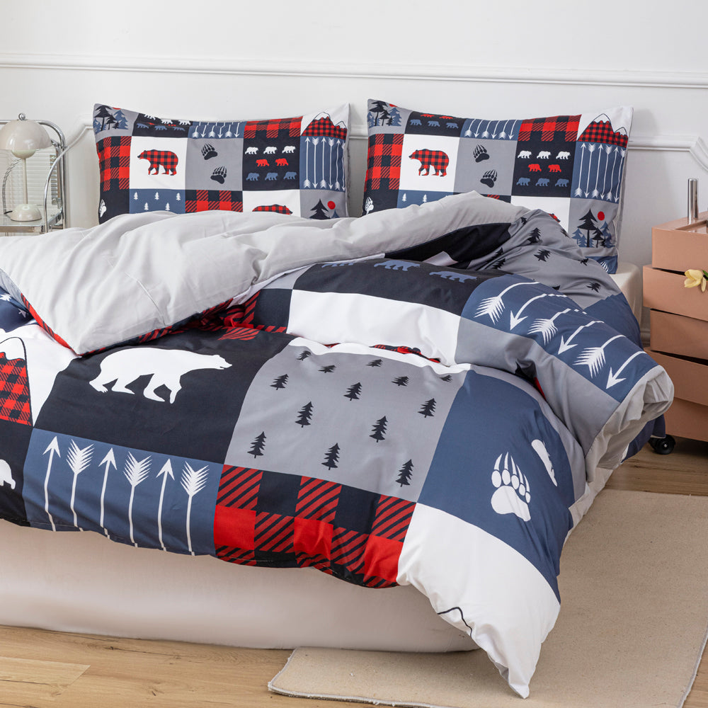 3D Bear Pine Tree Christmas Pattern Quilt Cover Set Bedding Set Duvet Cover Pillowcases 662