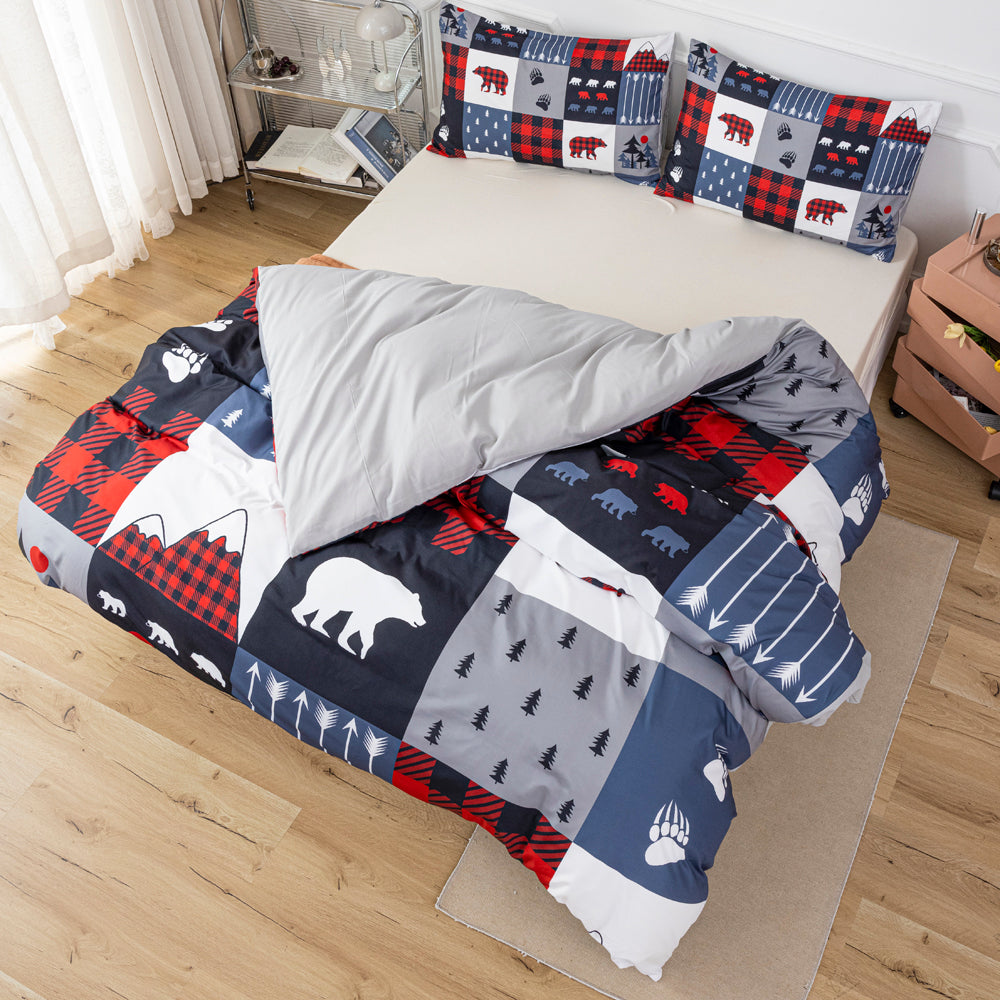 3D Bear Pine Tree Christmas Pattern Quilt Cover Set Bedding Set Duvet Cover Pillowcases 662