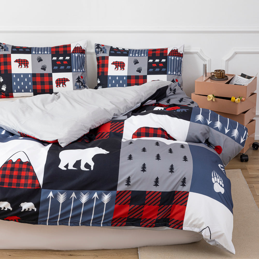 3D Bear Pine Tree Christmas Pattern Quilt Cover Set Bedding Set Duvet Cover Pillowcases 662