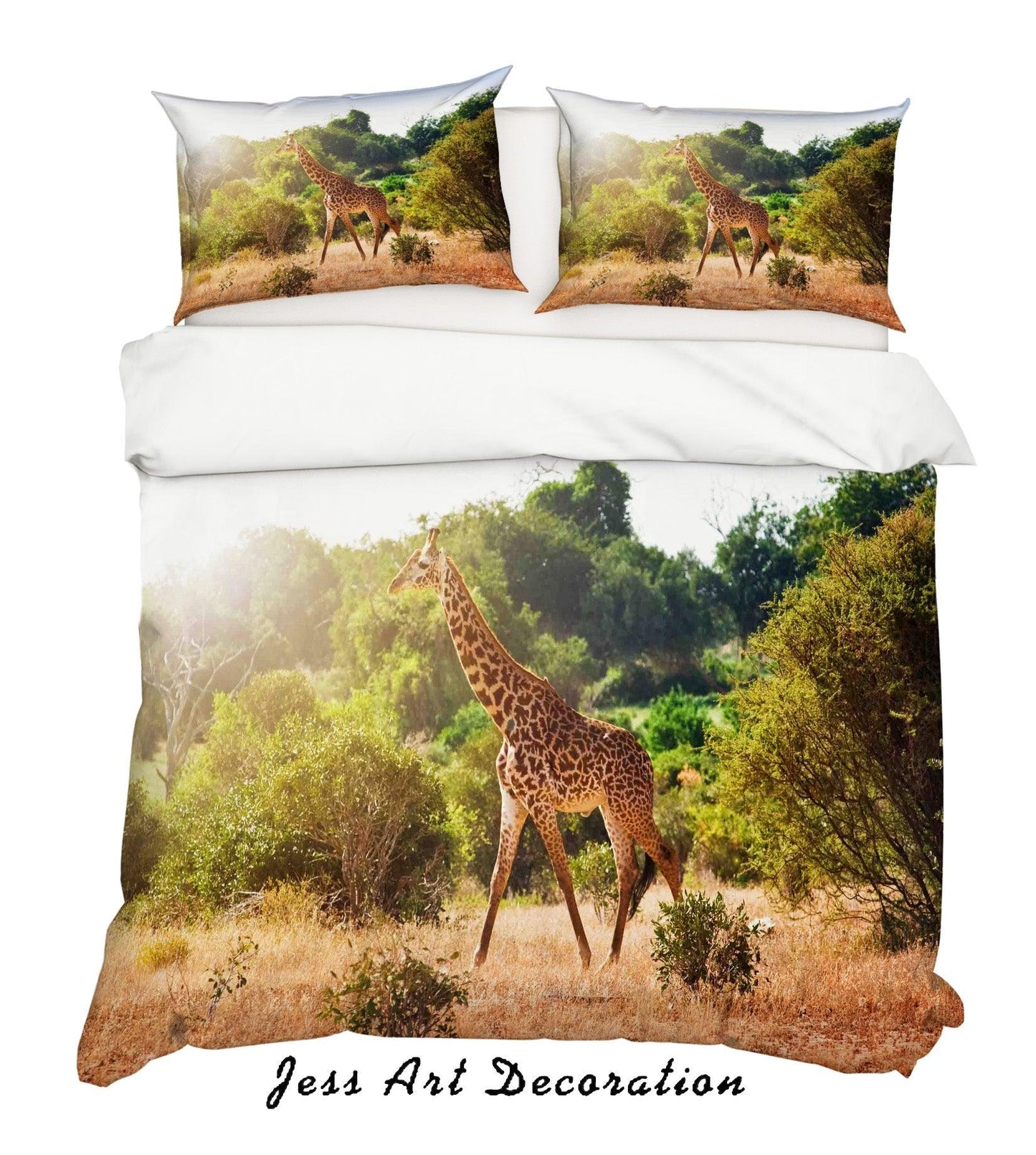 3D Animal Giraffe Shrub Quilt Cover Set Bedding Set Pillowcases SF50