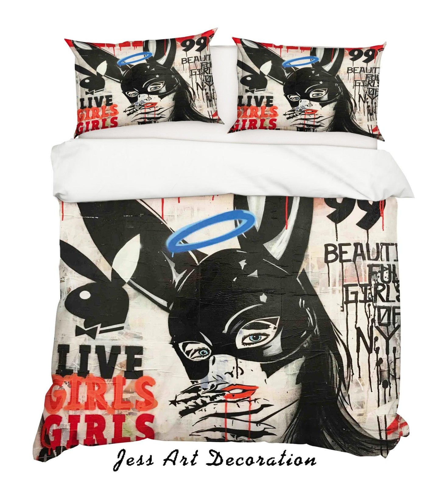 3D Abstract Live Girl Quilt Cover Set Bedding Set Duvet Cover Pillowcases LXL