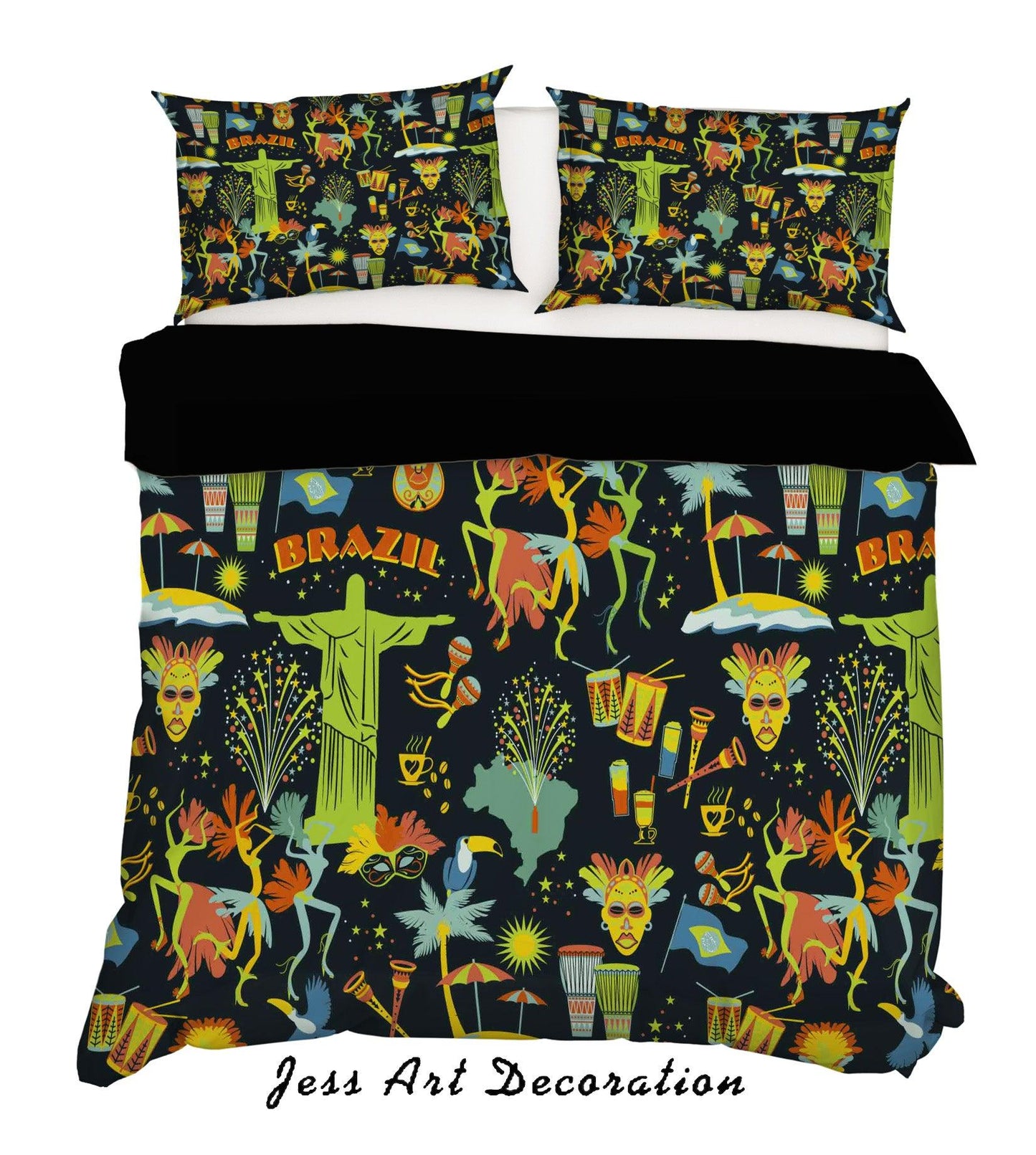 3D Brazil Festival Mask Pattern Quilt Cover Set Bedding Set Duvet Cover Pillowcases WJ 6928