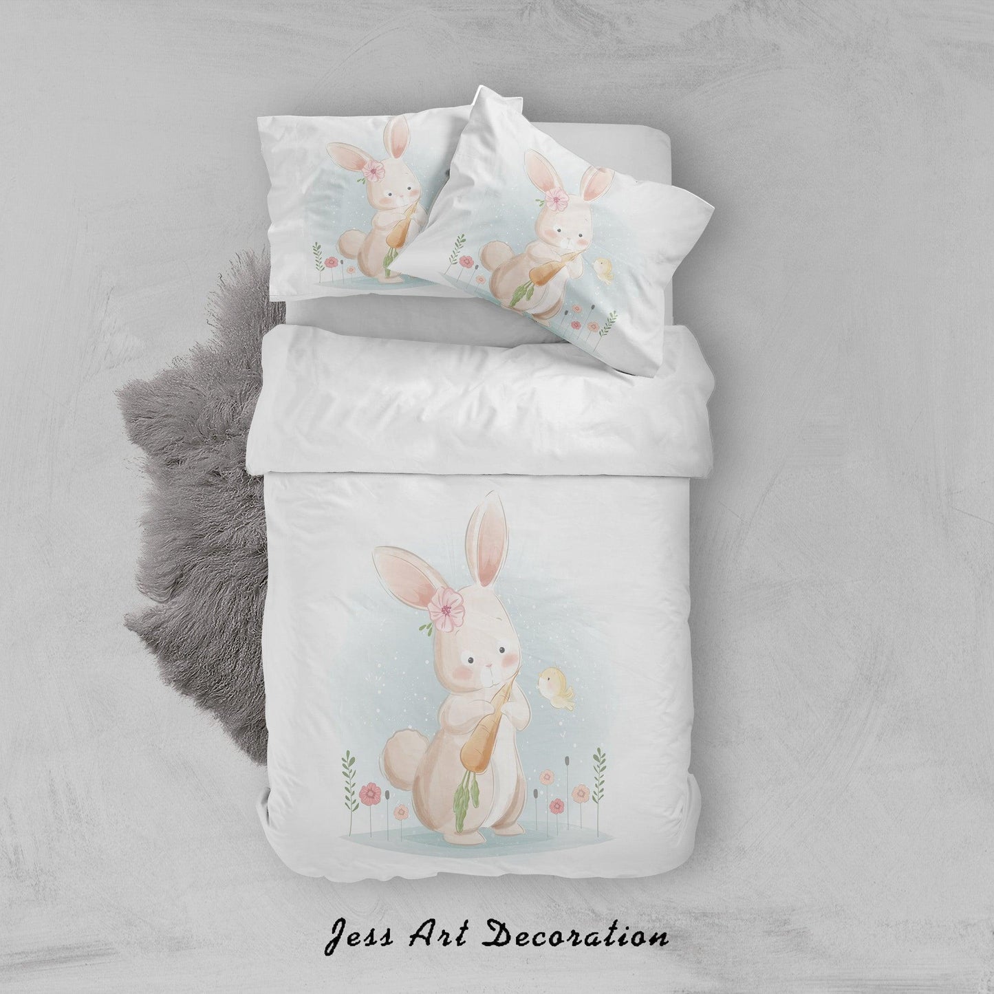 3D Cartoon Rabbit Bird Quilt Cover Set Bedding Set Duvet Cover Pillowcases SF05