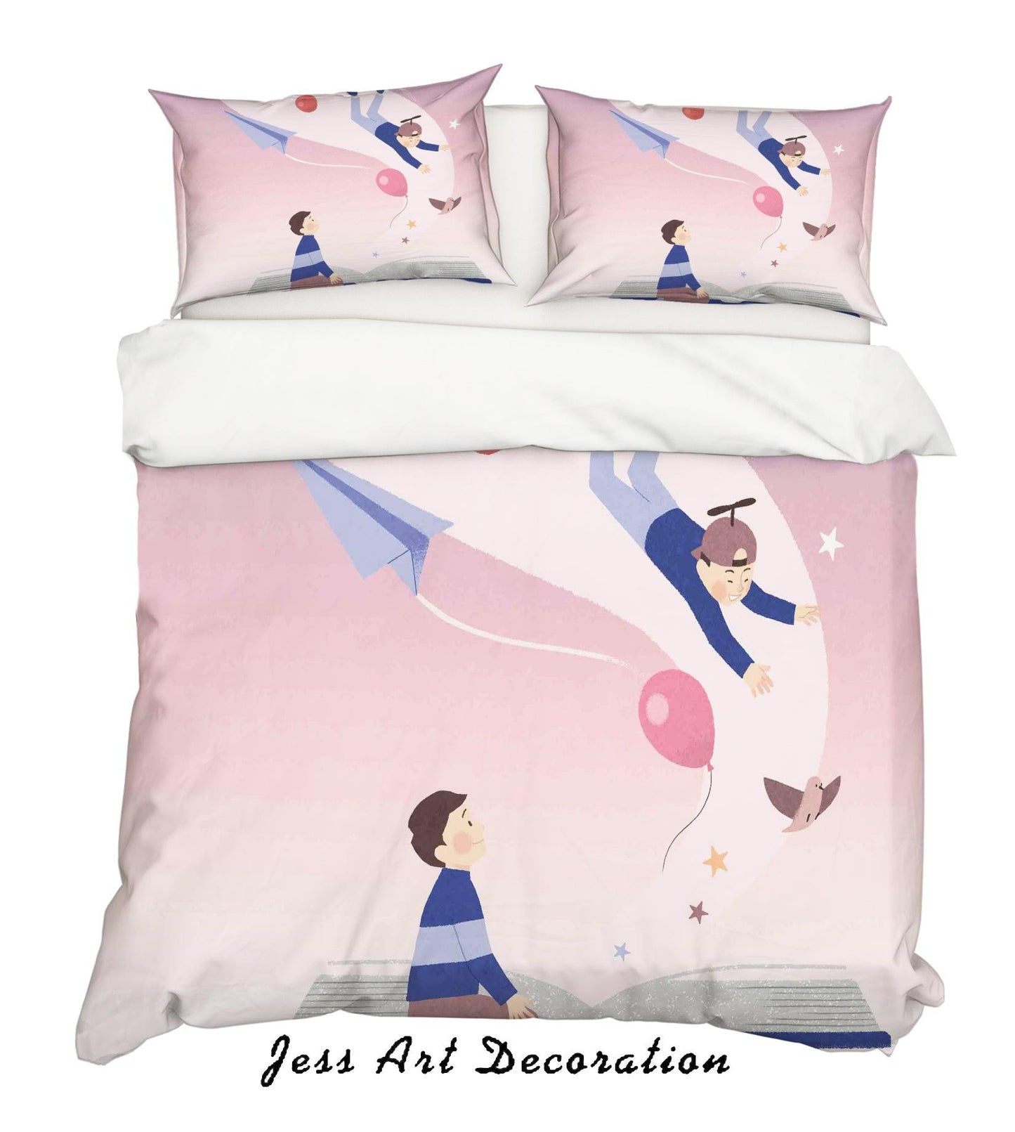 3D Cartoon Children Balloon Quilt Cover Set Bedding Set Pillowcases 92