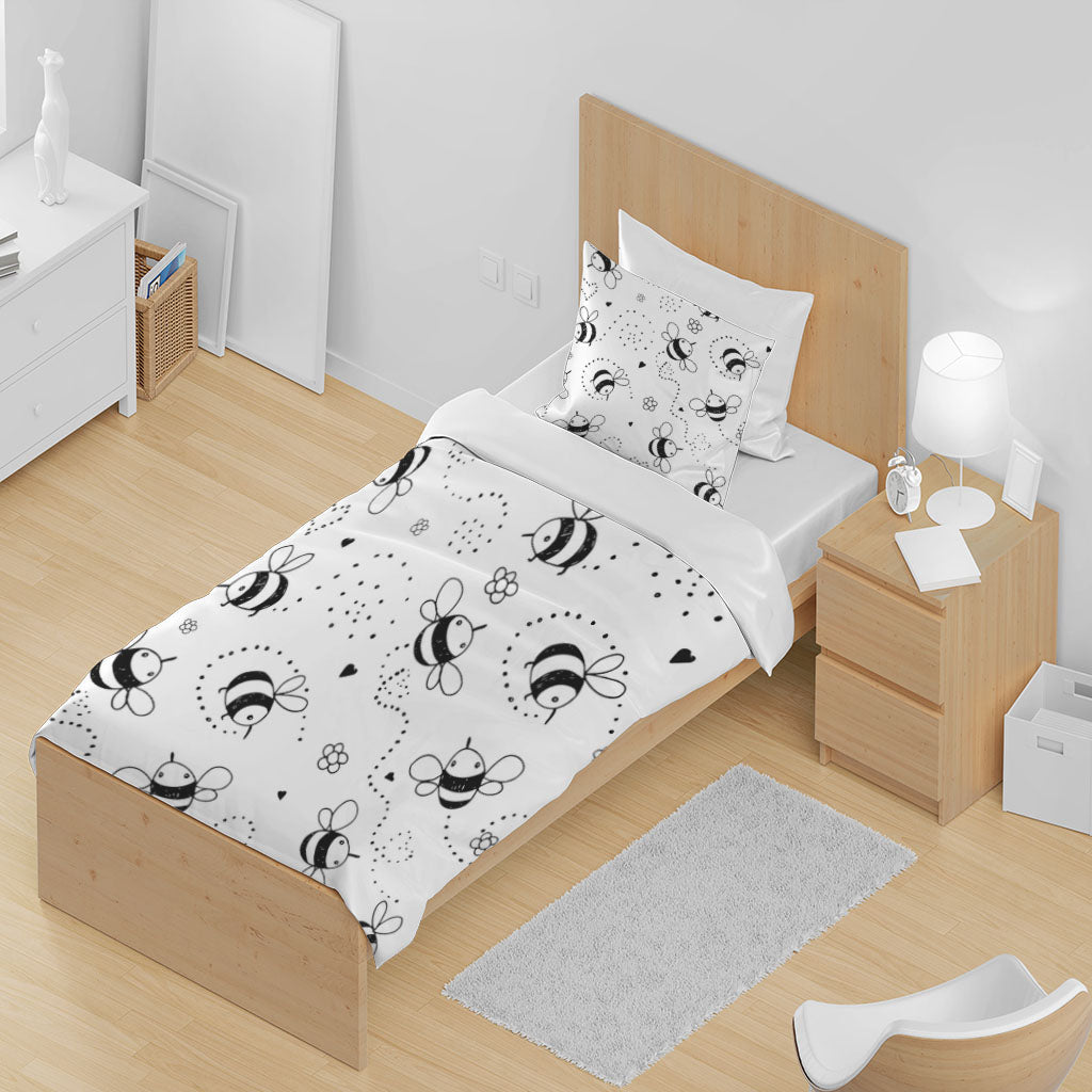 3D Bee Floral Love Wave Point Quilt Cover Set Bedding Set Duvet Cover Pillowcases 1294