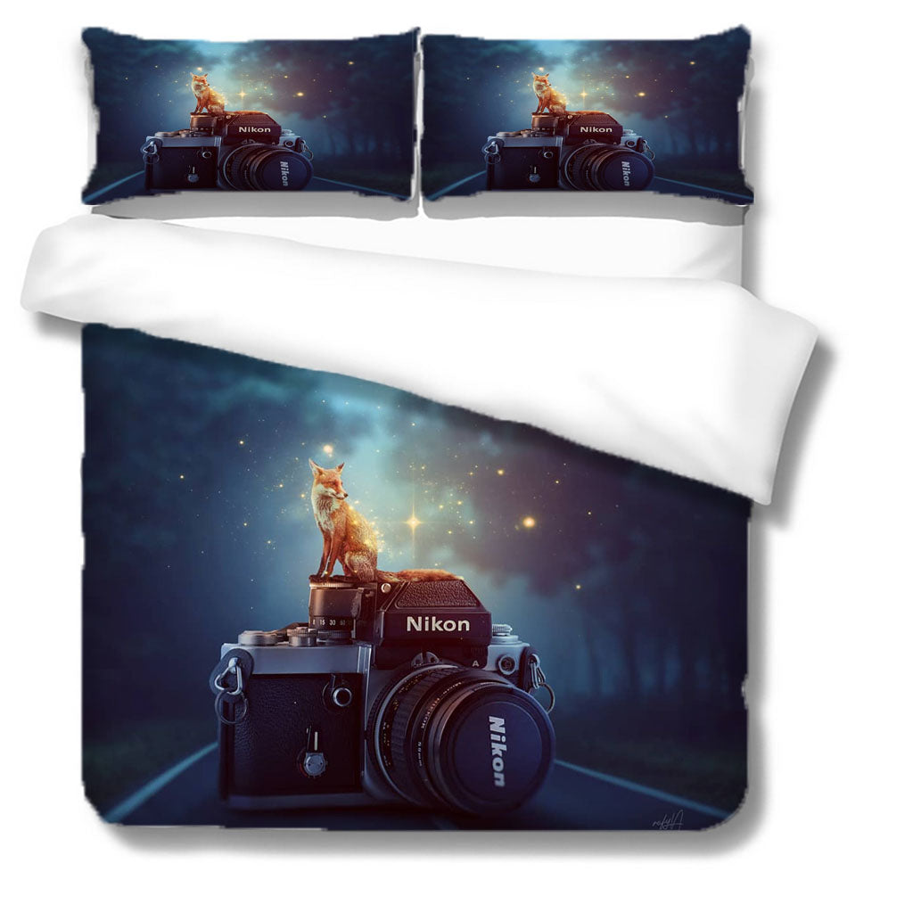 3D Camera Fox Star Quilt Cover Set Bedding Set Duvet Cover Pillowcases 1136