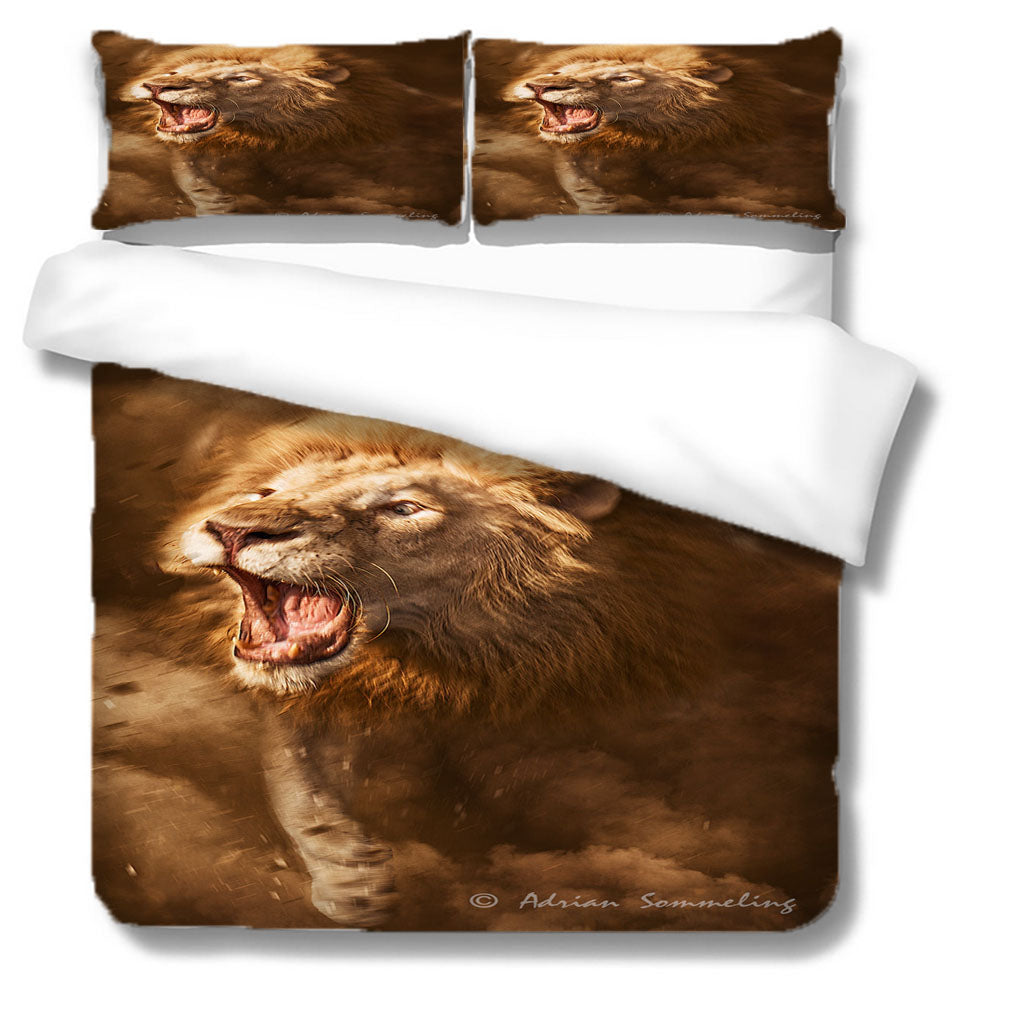 3D Animal Lion Mane Brown Quilt Cover Set Bedding Set Duvet Cover Pillowcases 1120