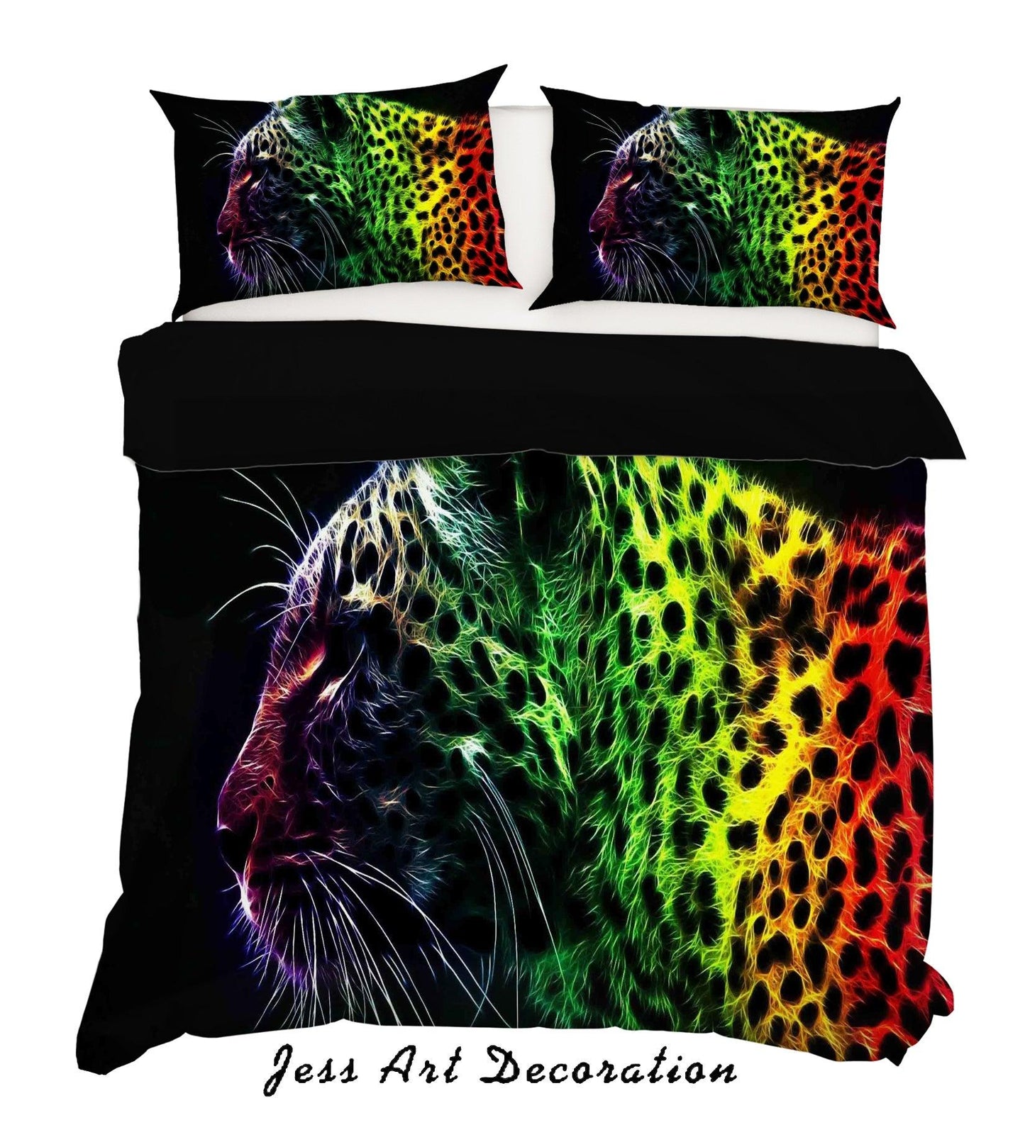 3D Black Leopard Quilt Cover Set Bedding Set Pillowcases 41