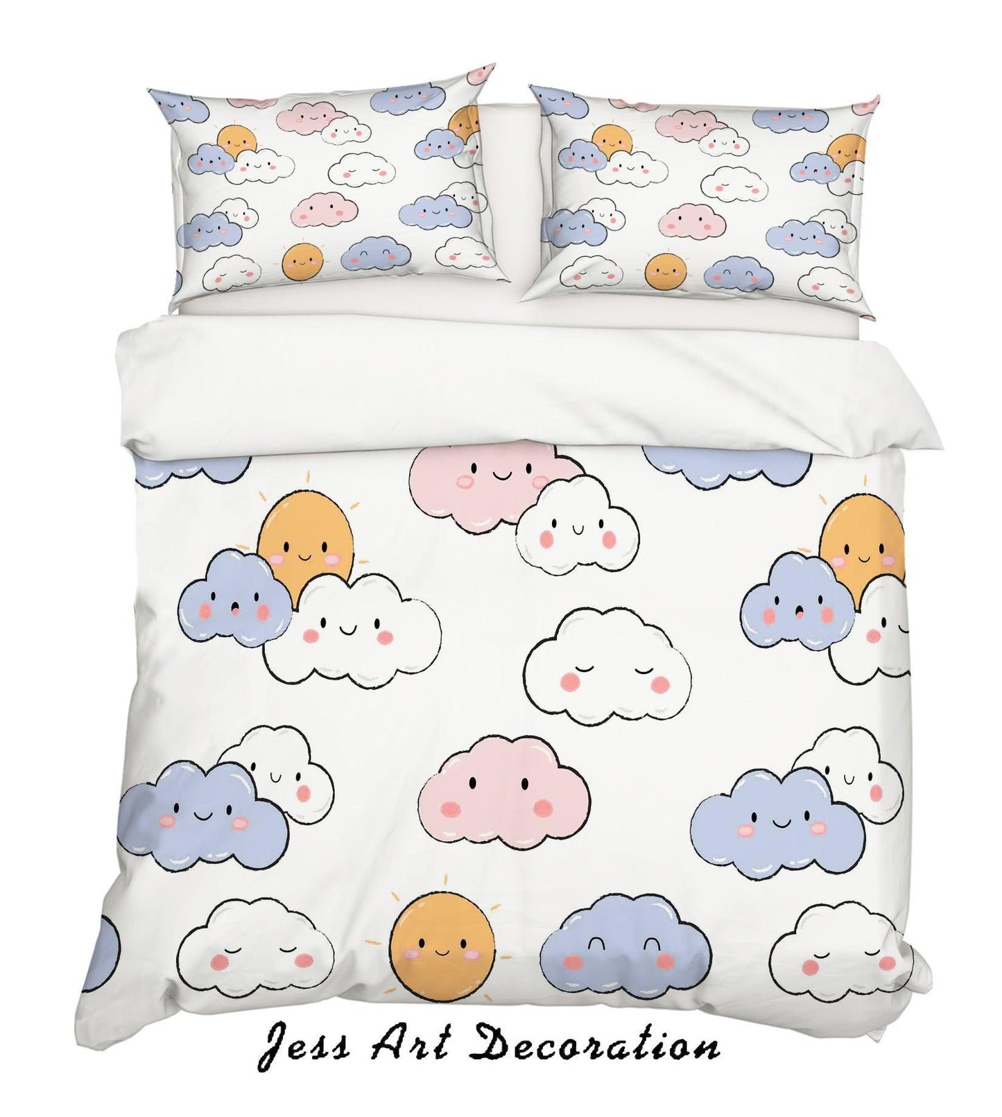 3D Cartoon Clouds Sky Quilt Cover Set Bedding Set Pillowcases 85
