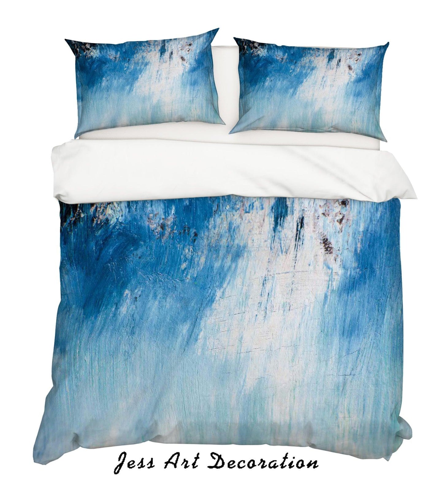 3D Abstract Blue Oil Painting Quilt Cover Set Bedding Set Pillowcasesn 49